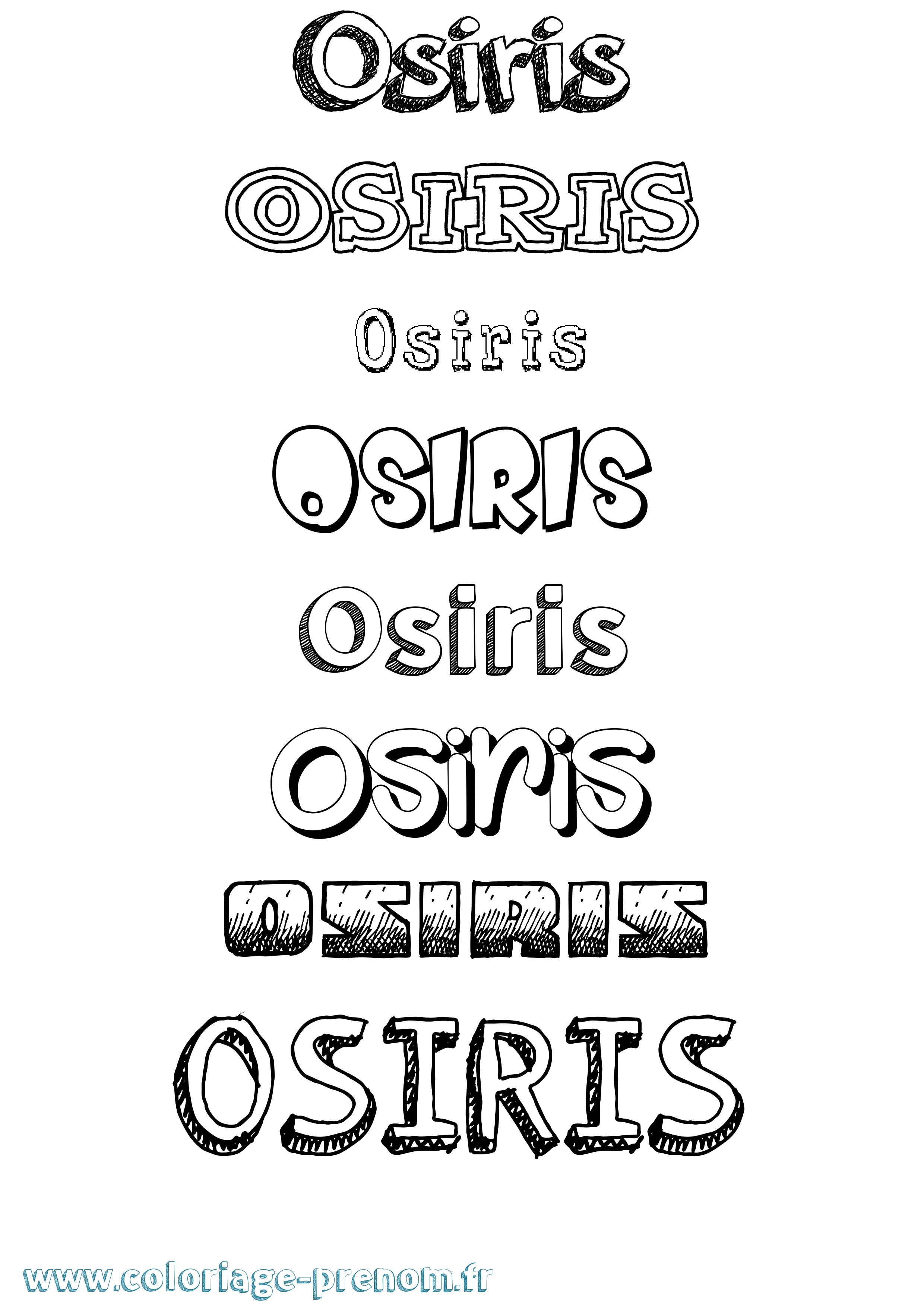 Coloriage prénom Osiris Dessiné