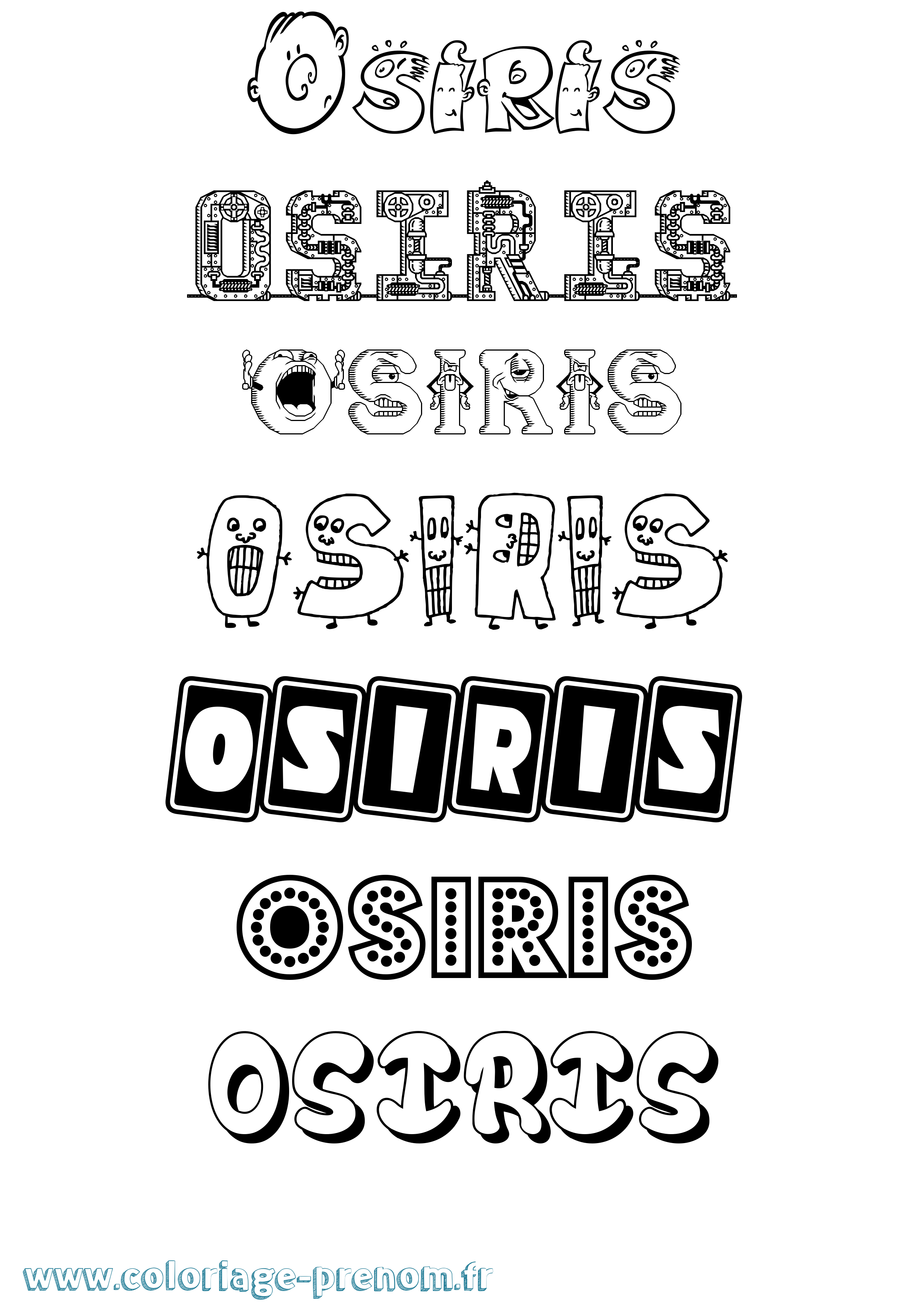 Coloriage prénom Osiris Fun