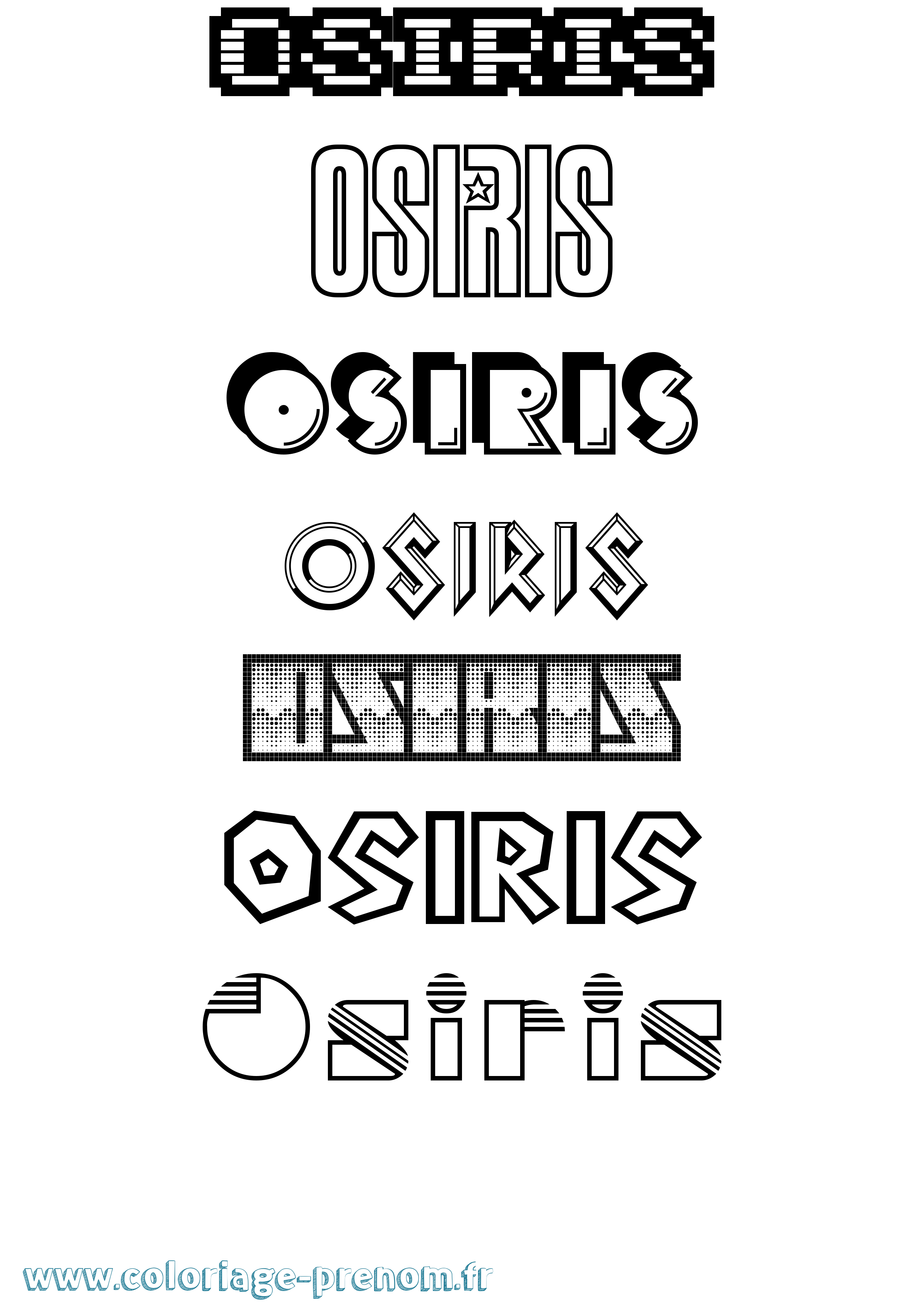 Coloriage prénom Osiris Jeux Vidéos