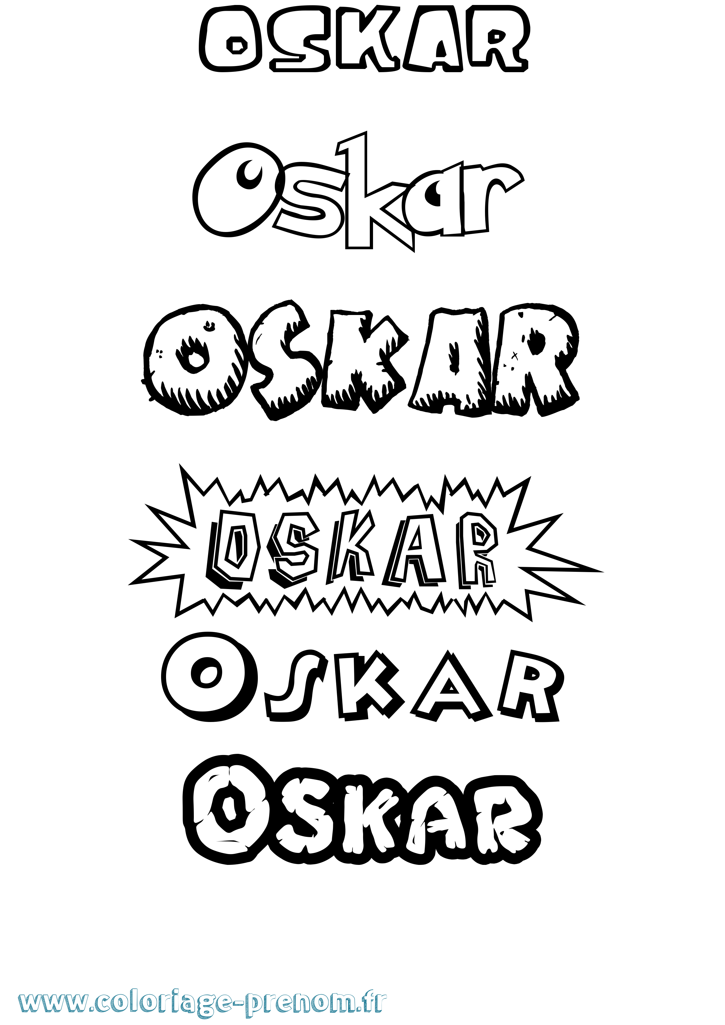Coloriage prénom Oskar Dessin Animé