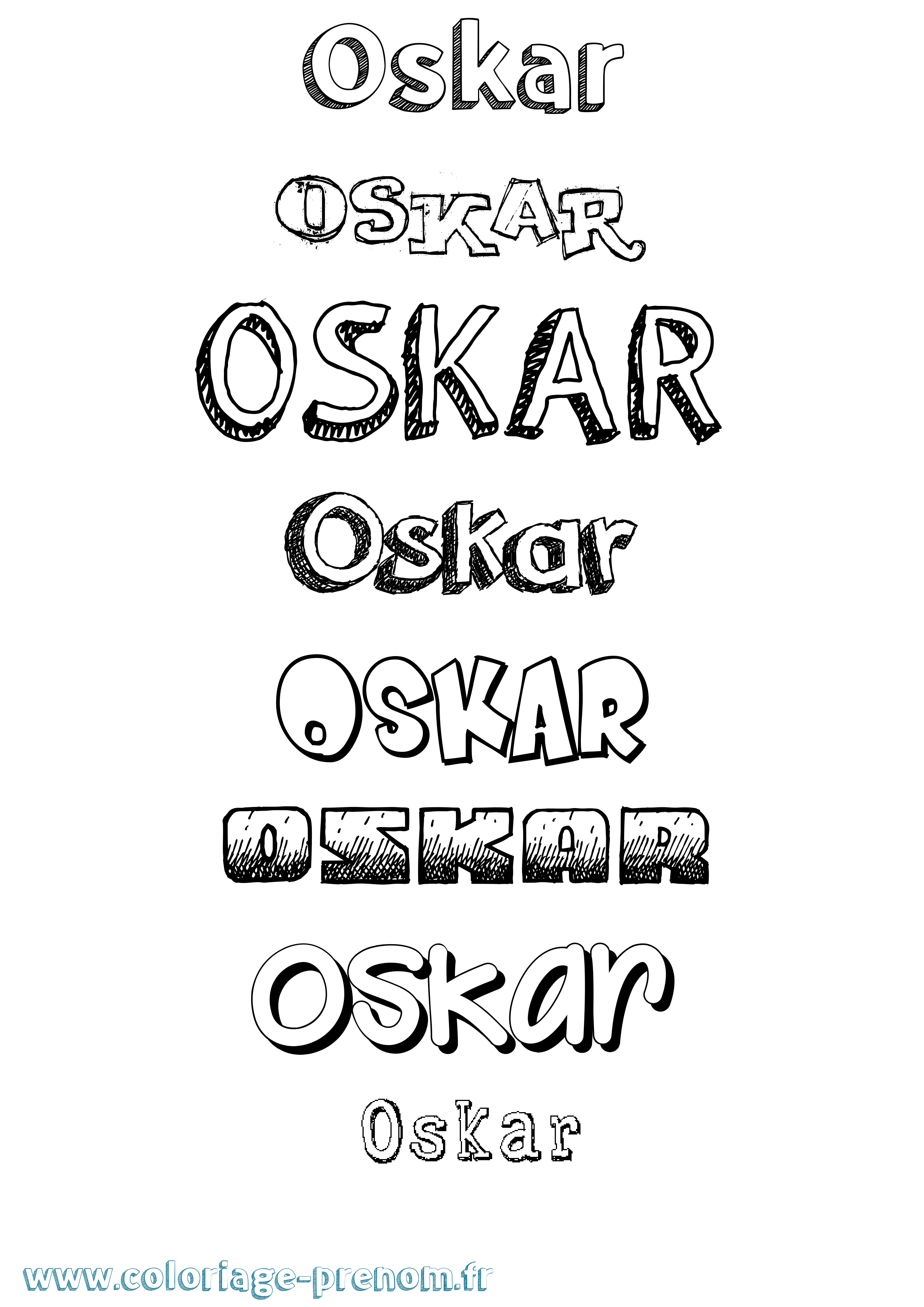 Coloriage prénom Oskar Dessiné