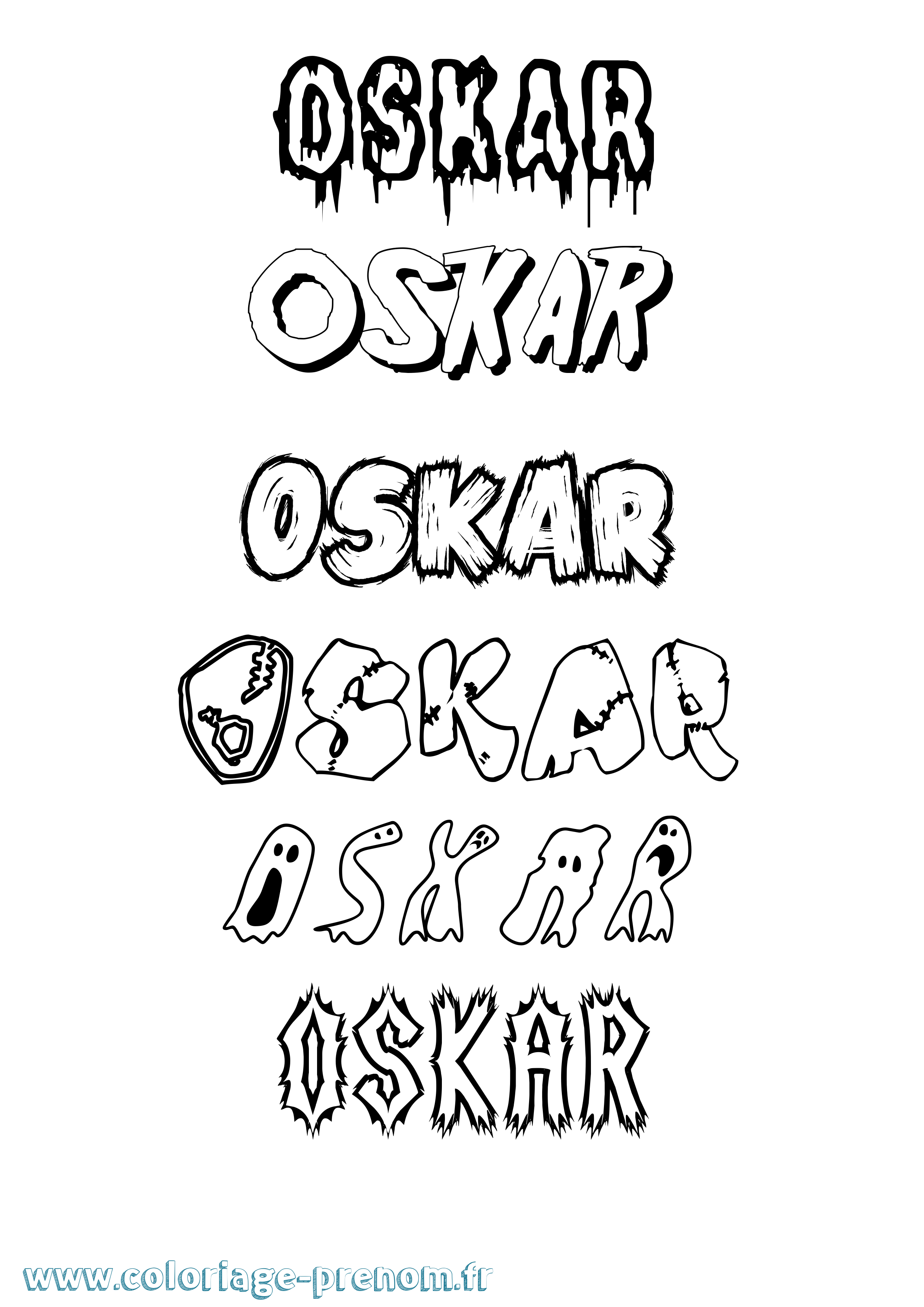 Coloriage prénom Oskar Frisson