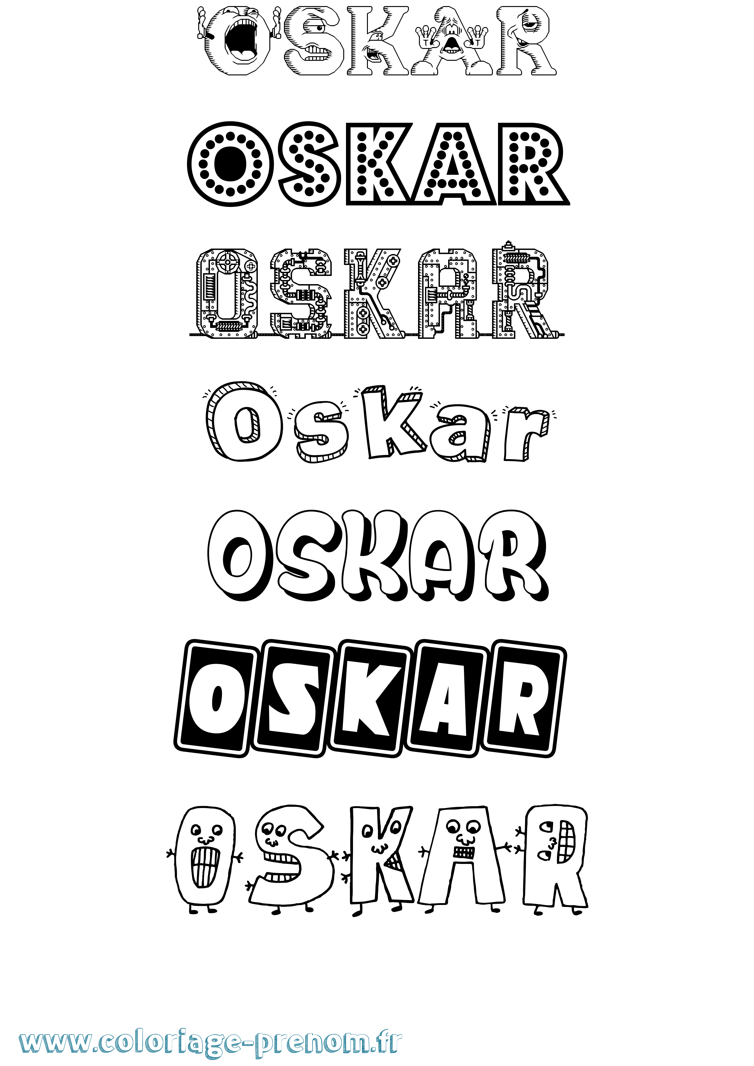 Coloriage Oskar Coloriage prénom Oskar