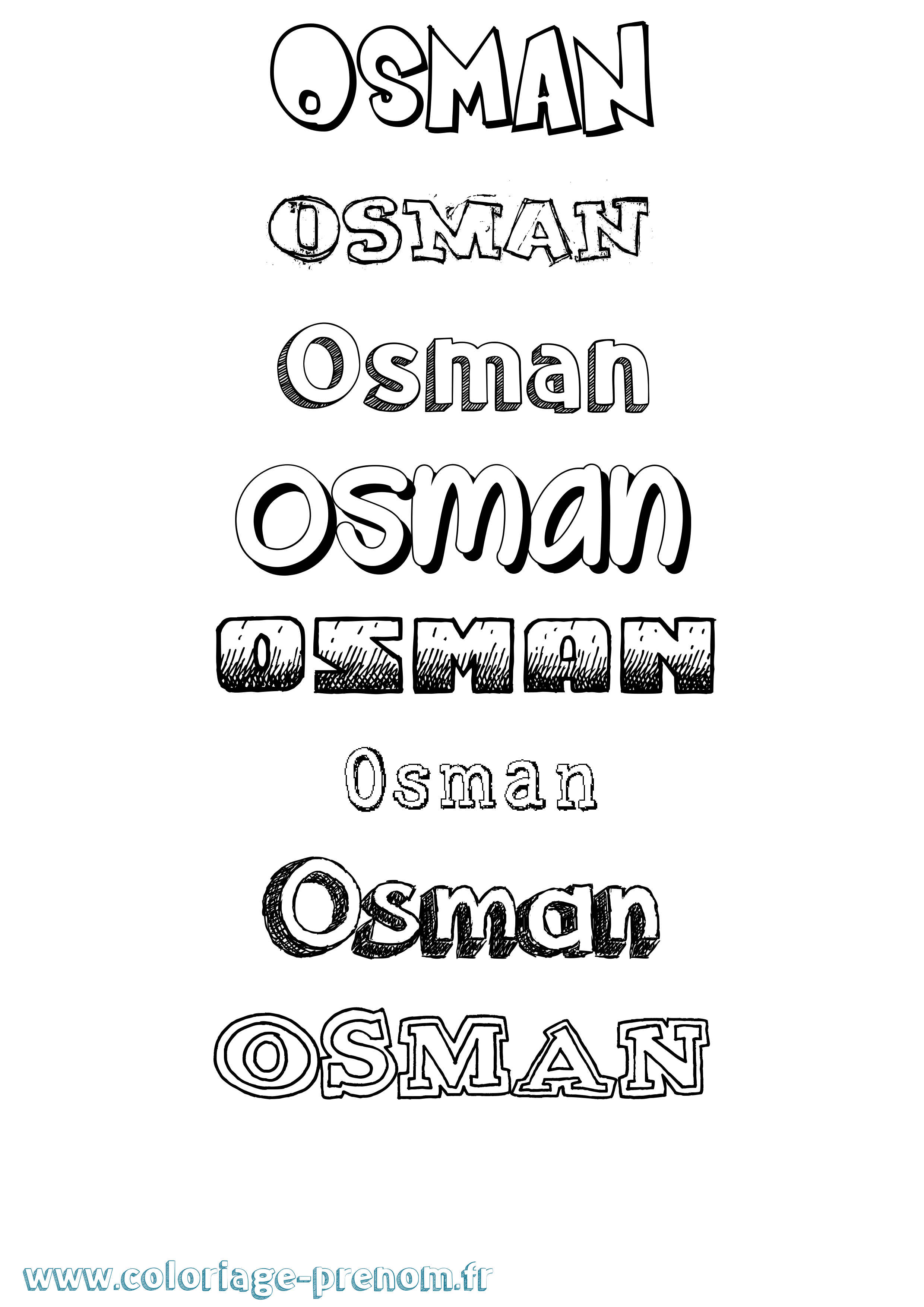 Coloriage prénom Osman Dessiné