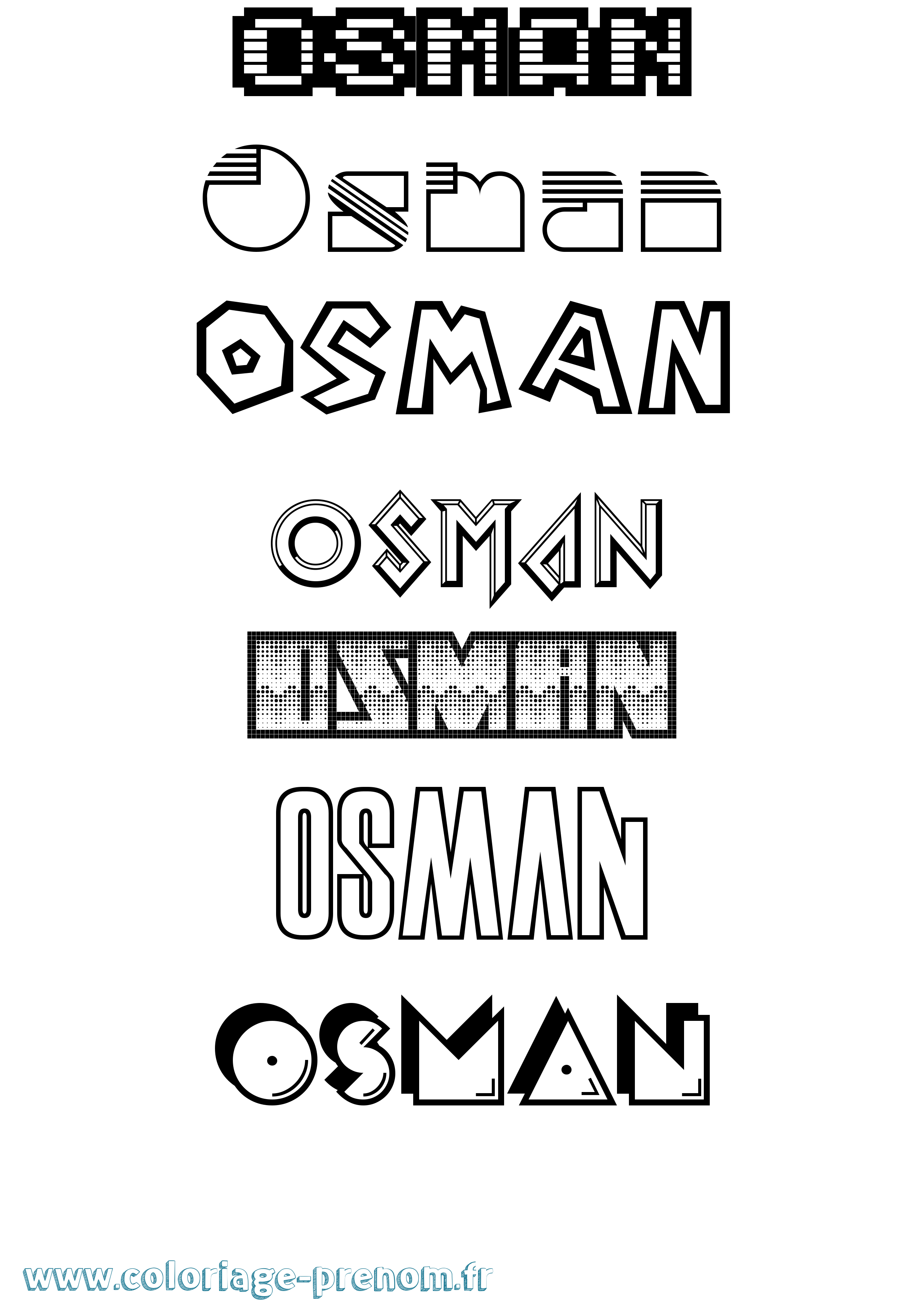 Coloriage prénom Osman Jeux Vidéos