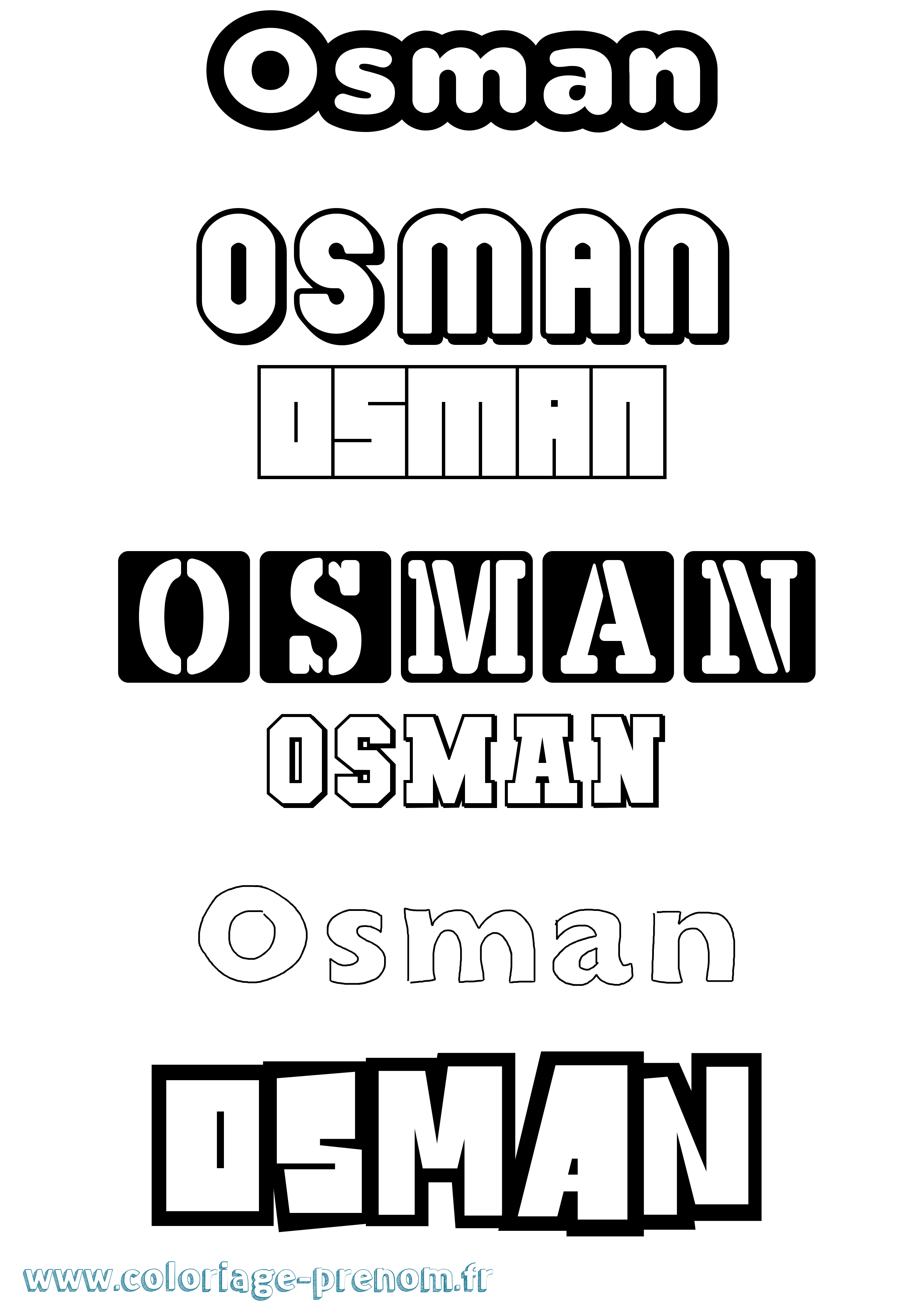Coloriage prénom Osman Simple