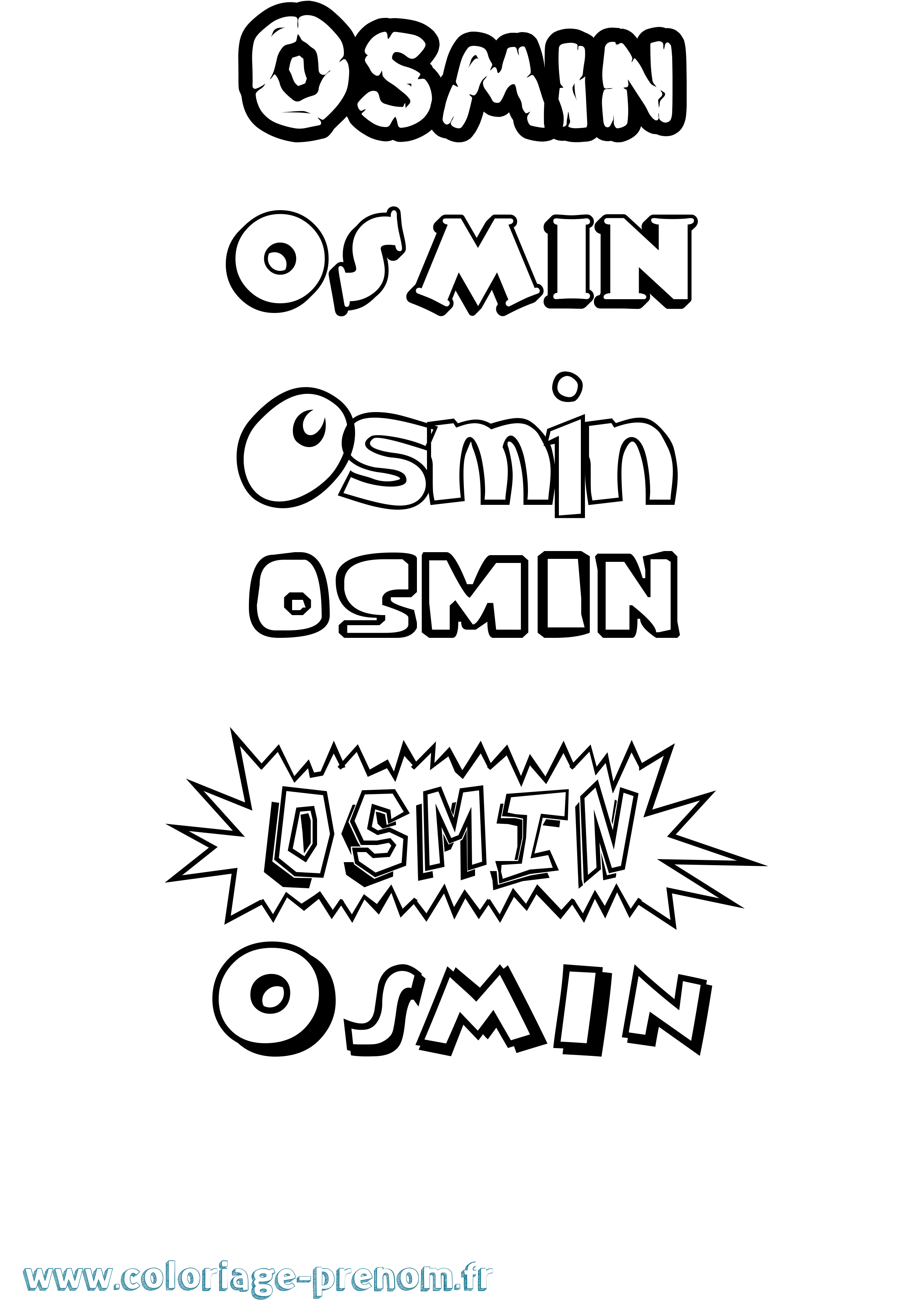 Coloriage prénom Osmin Dessin Animé