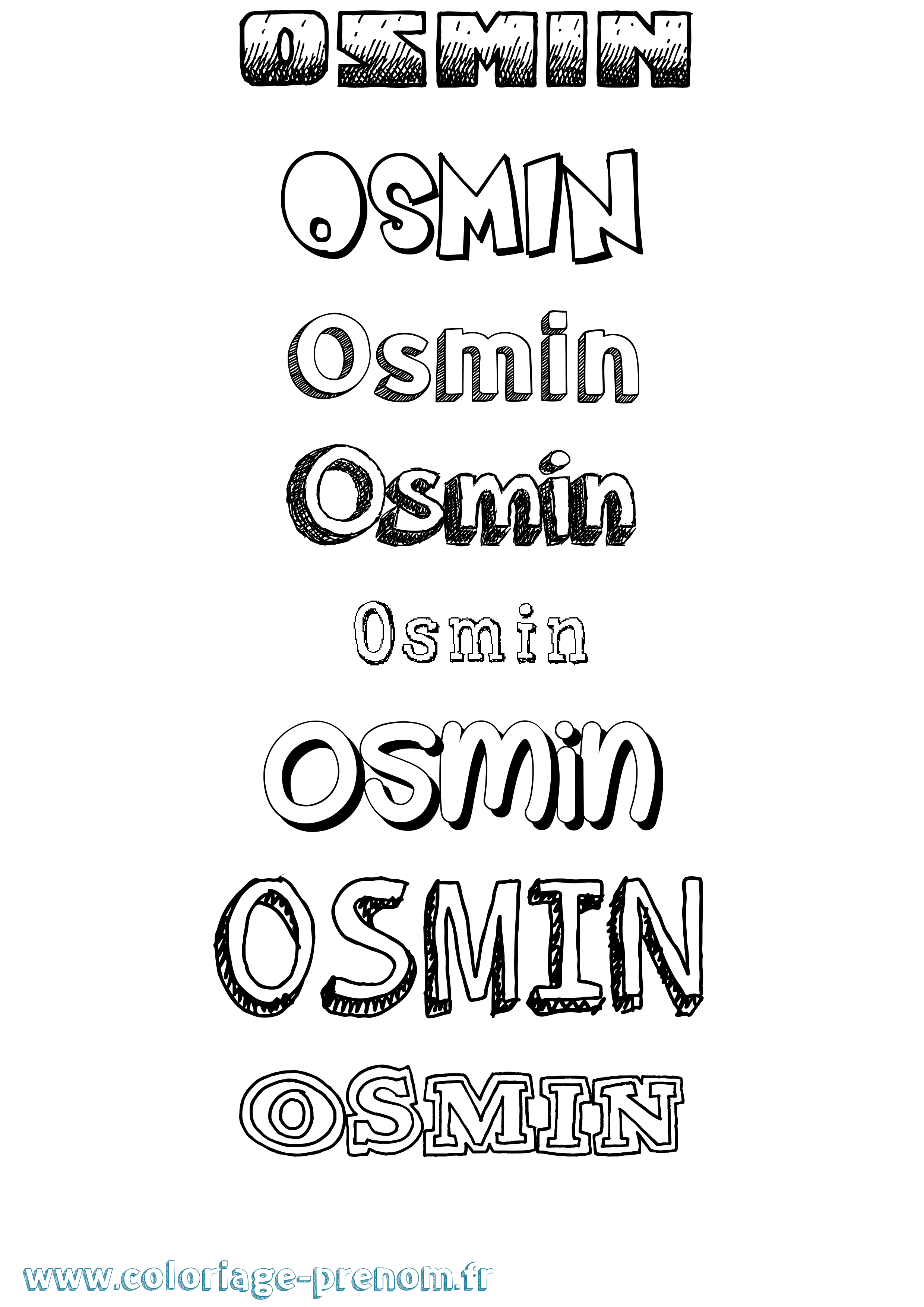 Coloriage prénom Osmin Dessiné