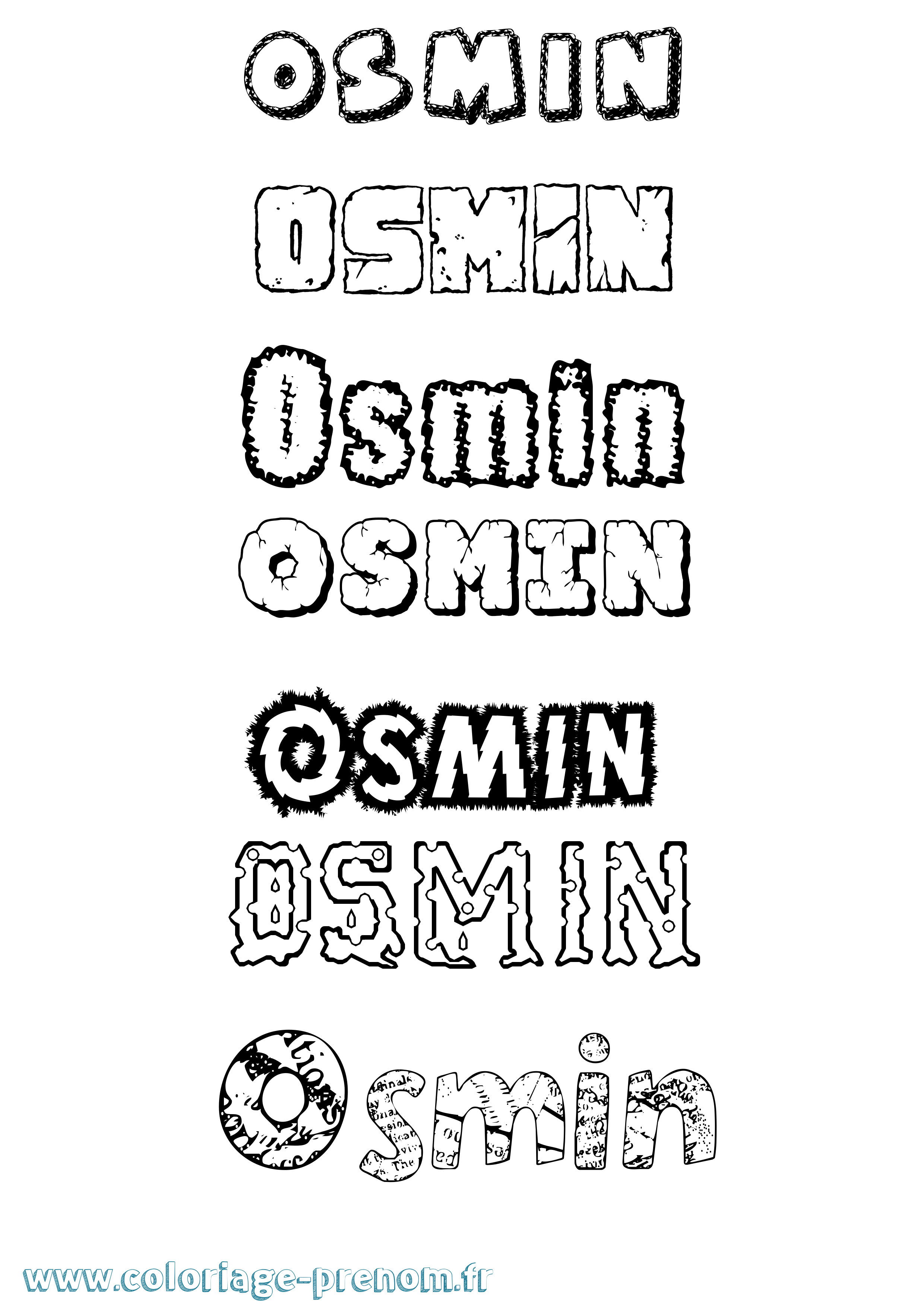 Coloriage prénom Osmin Destructuré