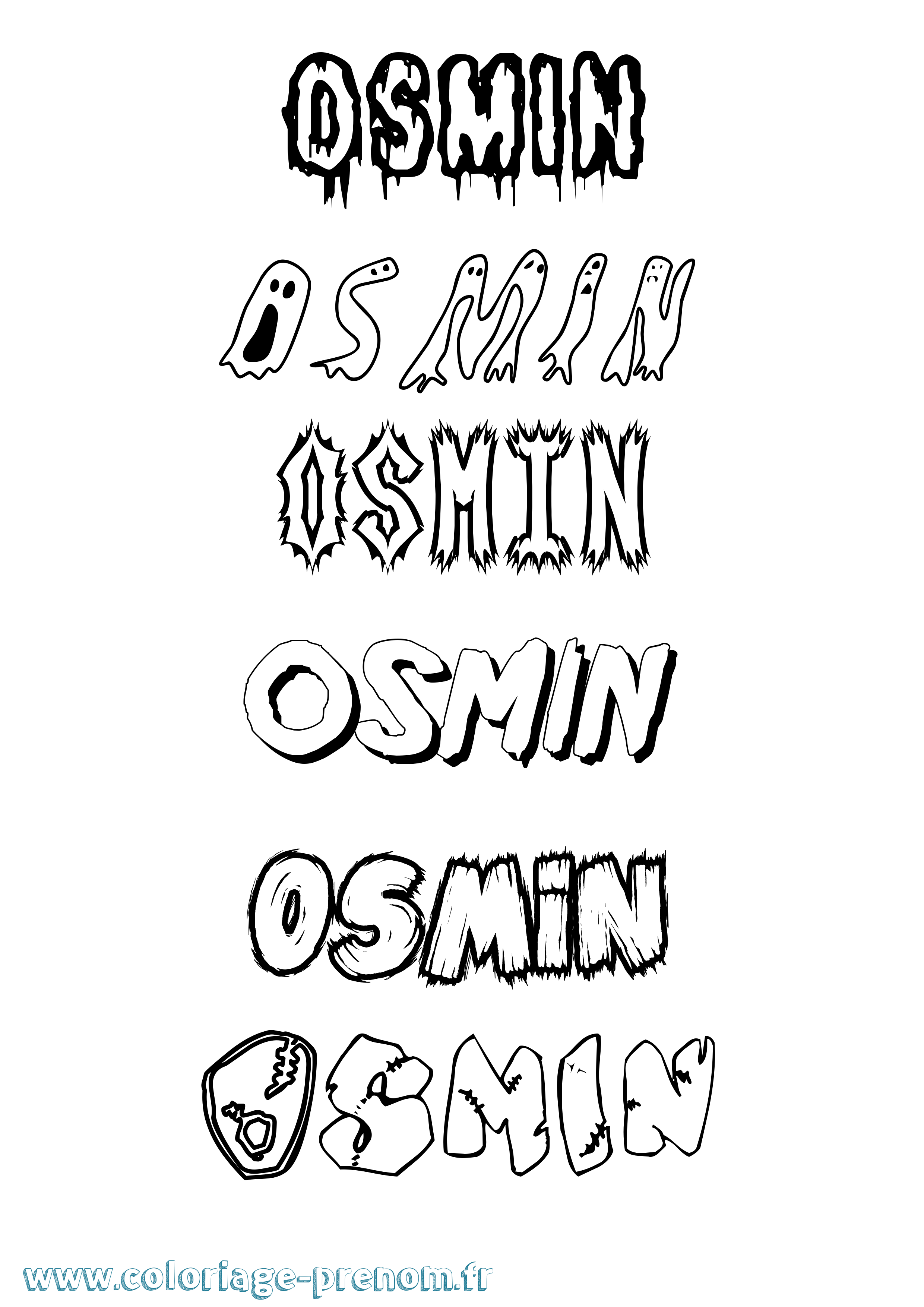 Coloriage prénom Osmin Frisson