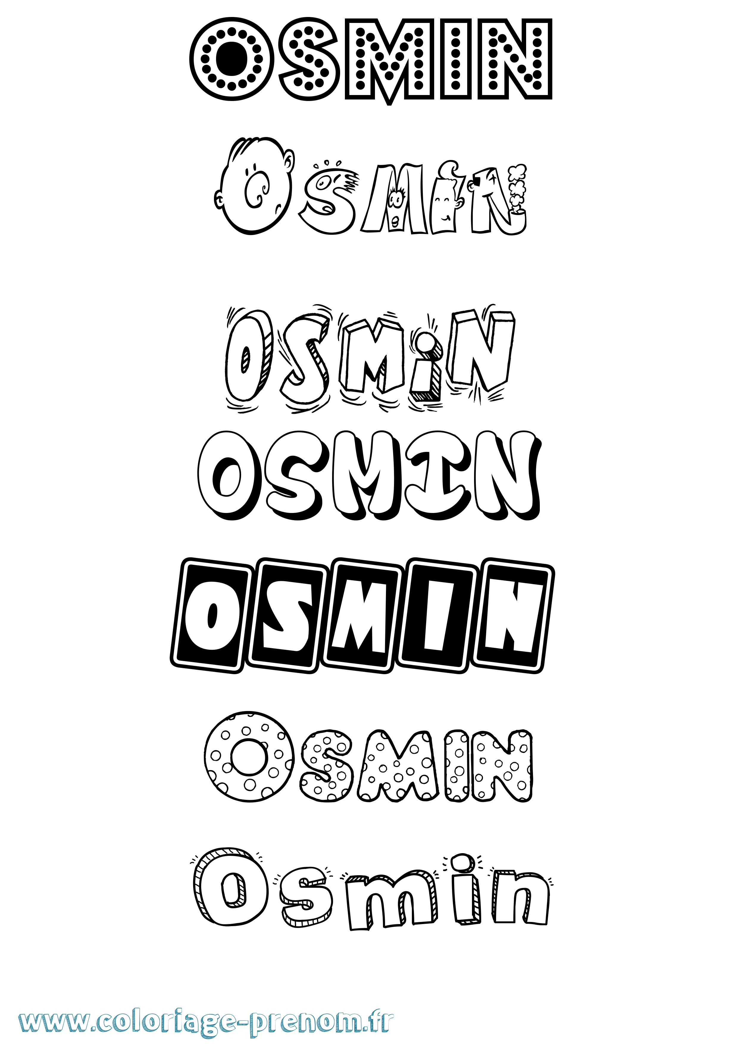 Coloriage prénom Osmin Fun