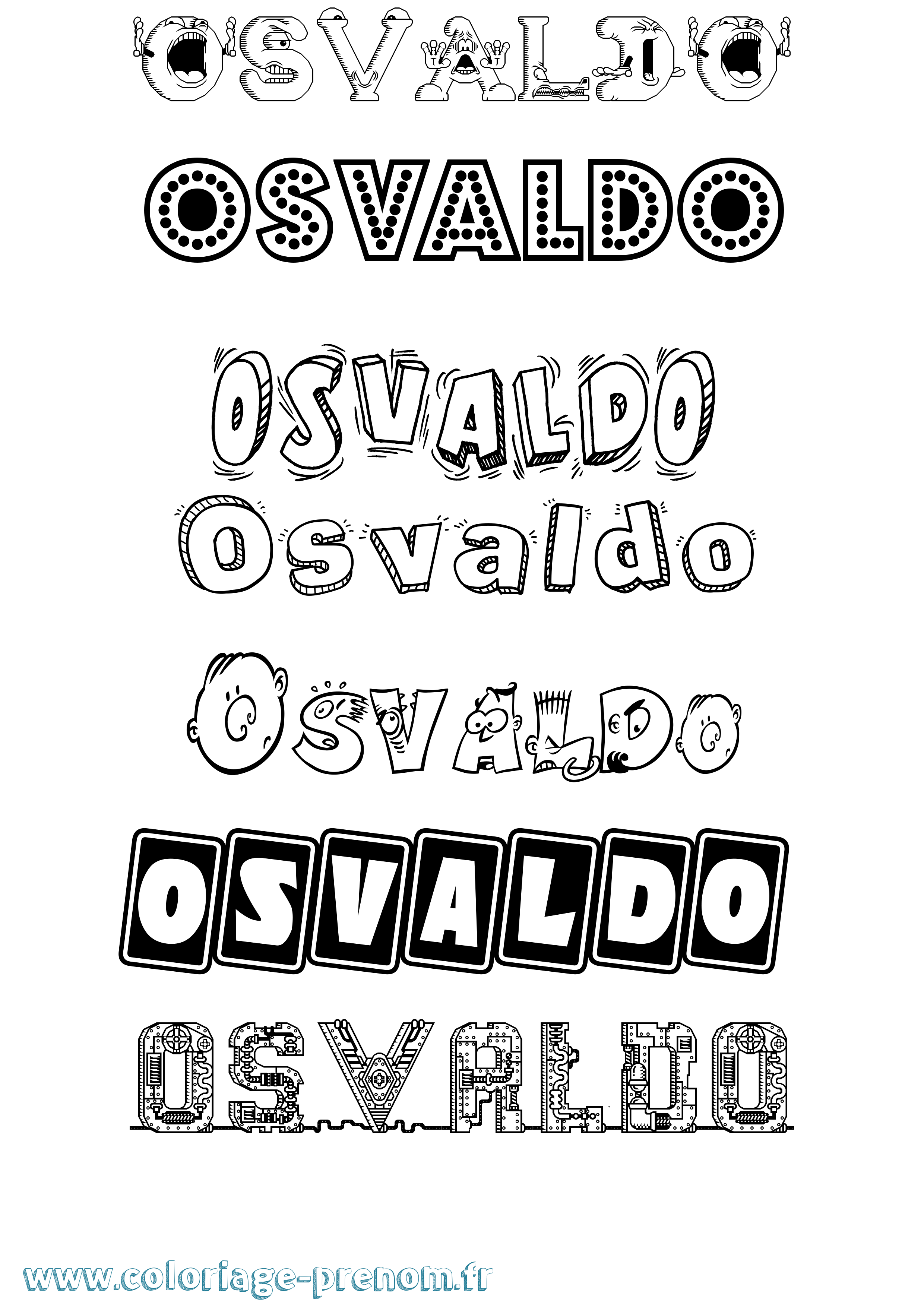Coloriage prénom Osvaldo Fun