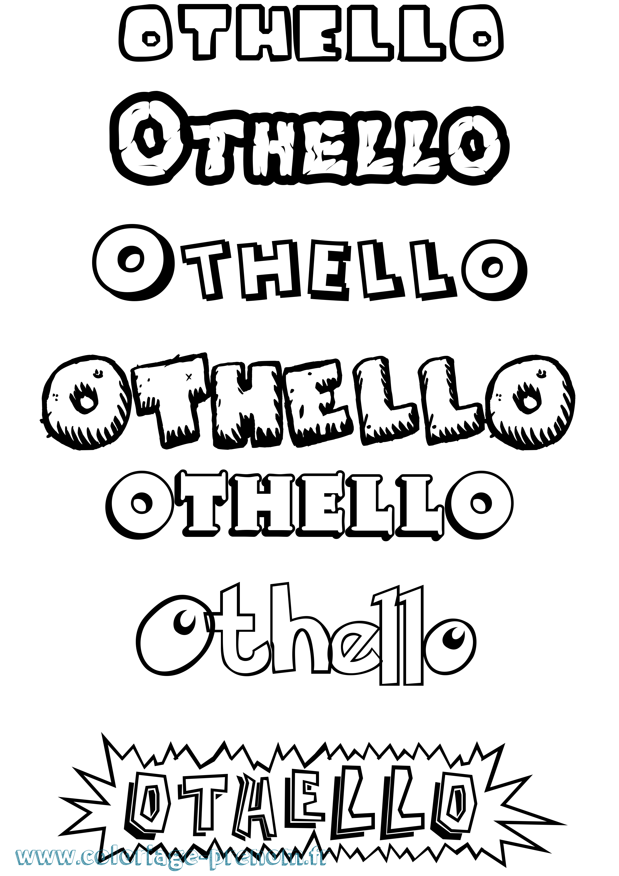 Coloriage prénom Othello Dessin Animé