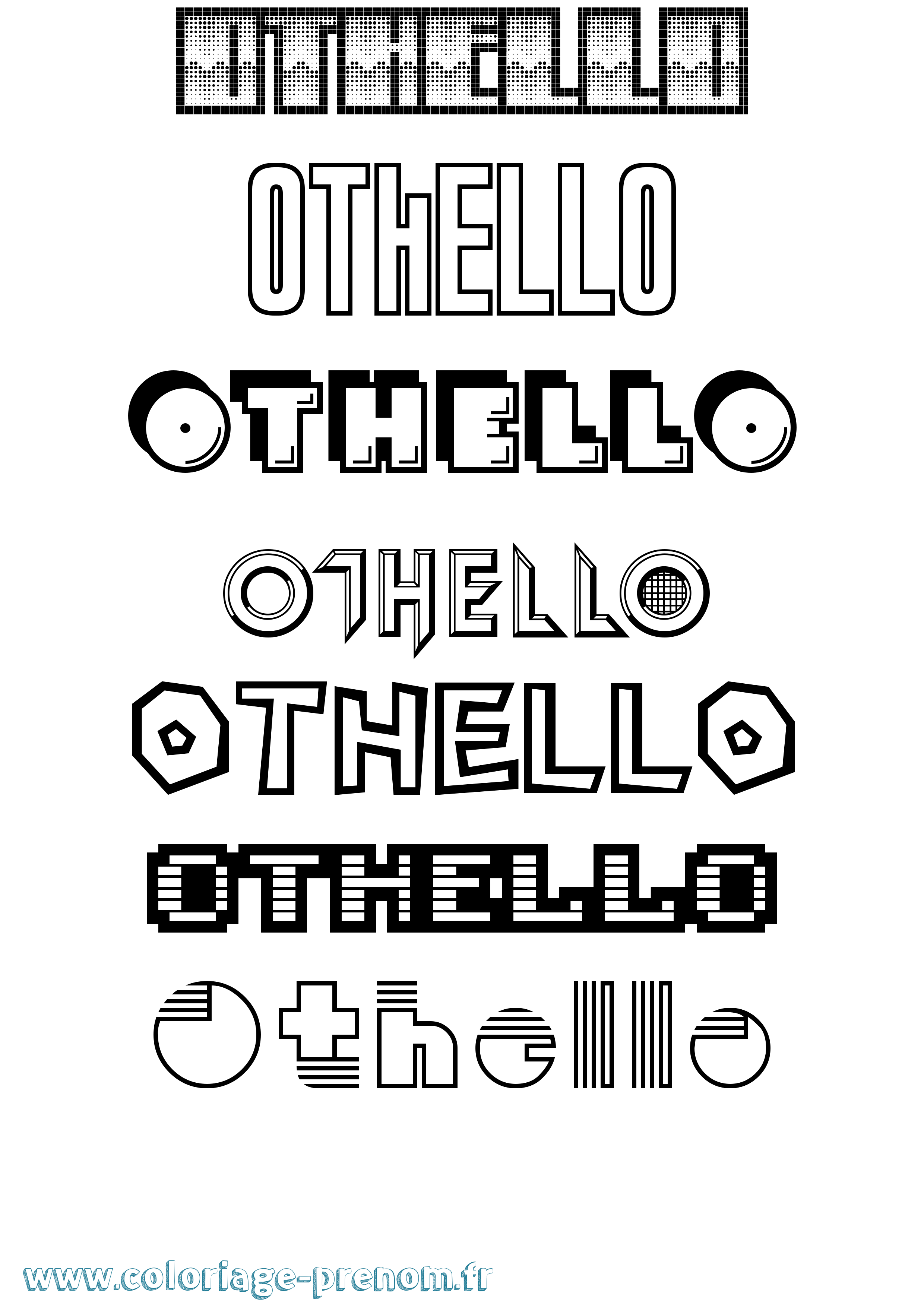 Coloriage prénom Othello Jeux Vidéos