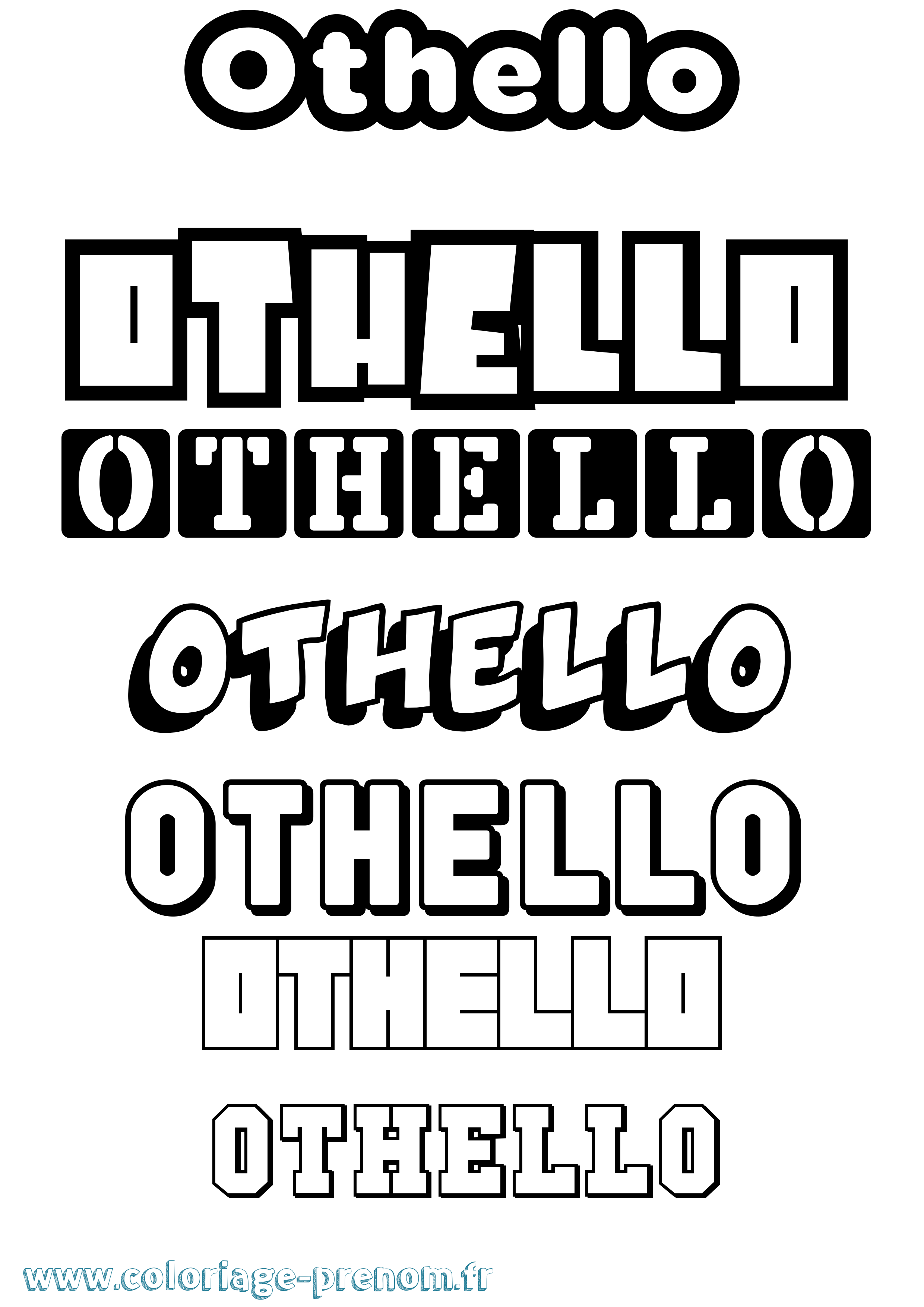 Coloriage prénom Othello Simple