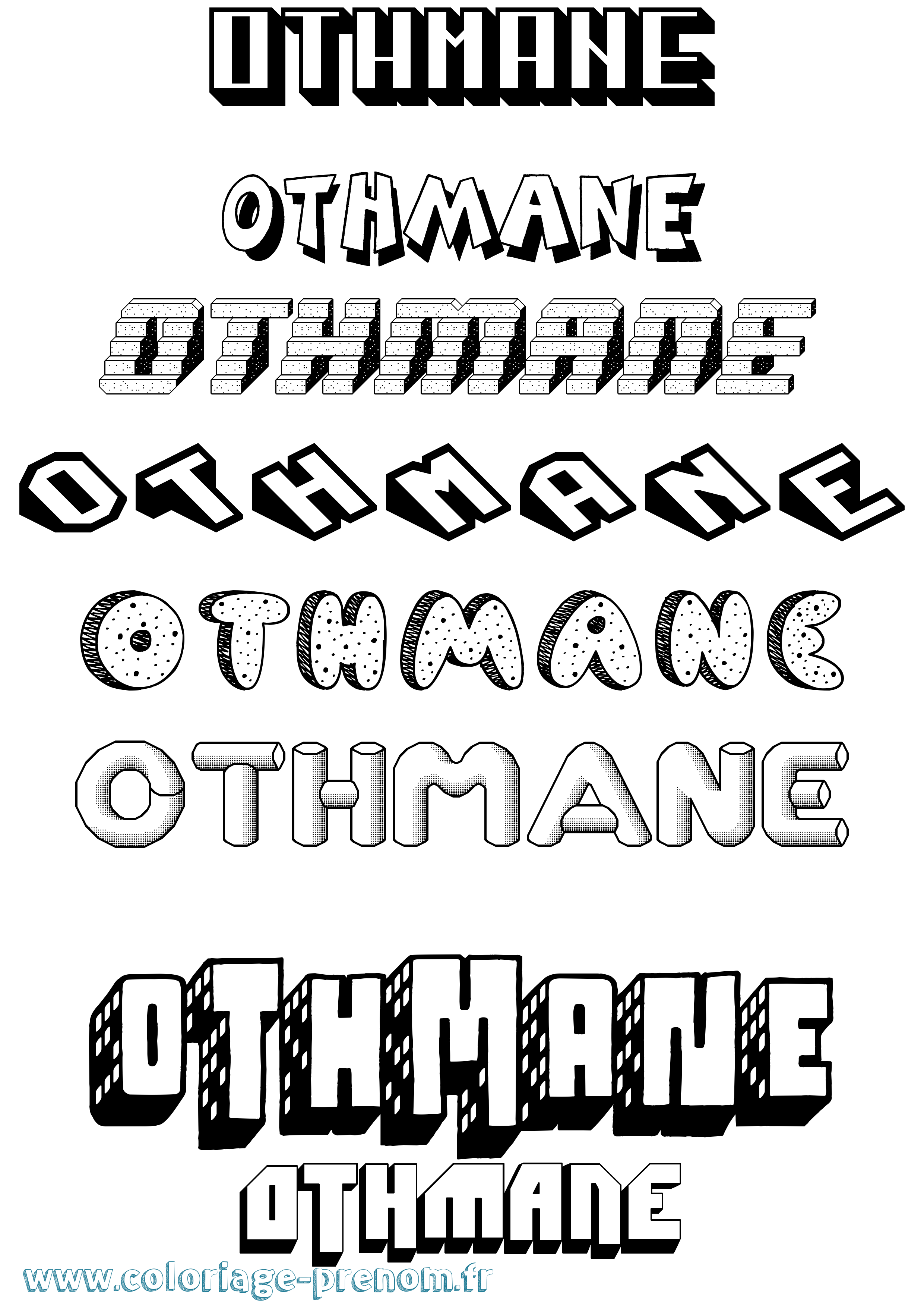 Coloriage prénom Othmane
