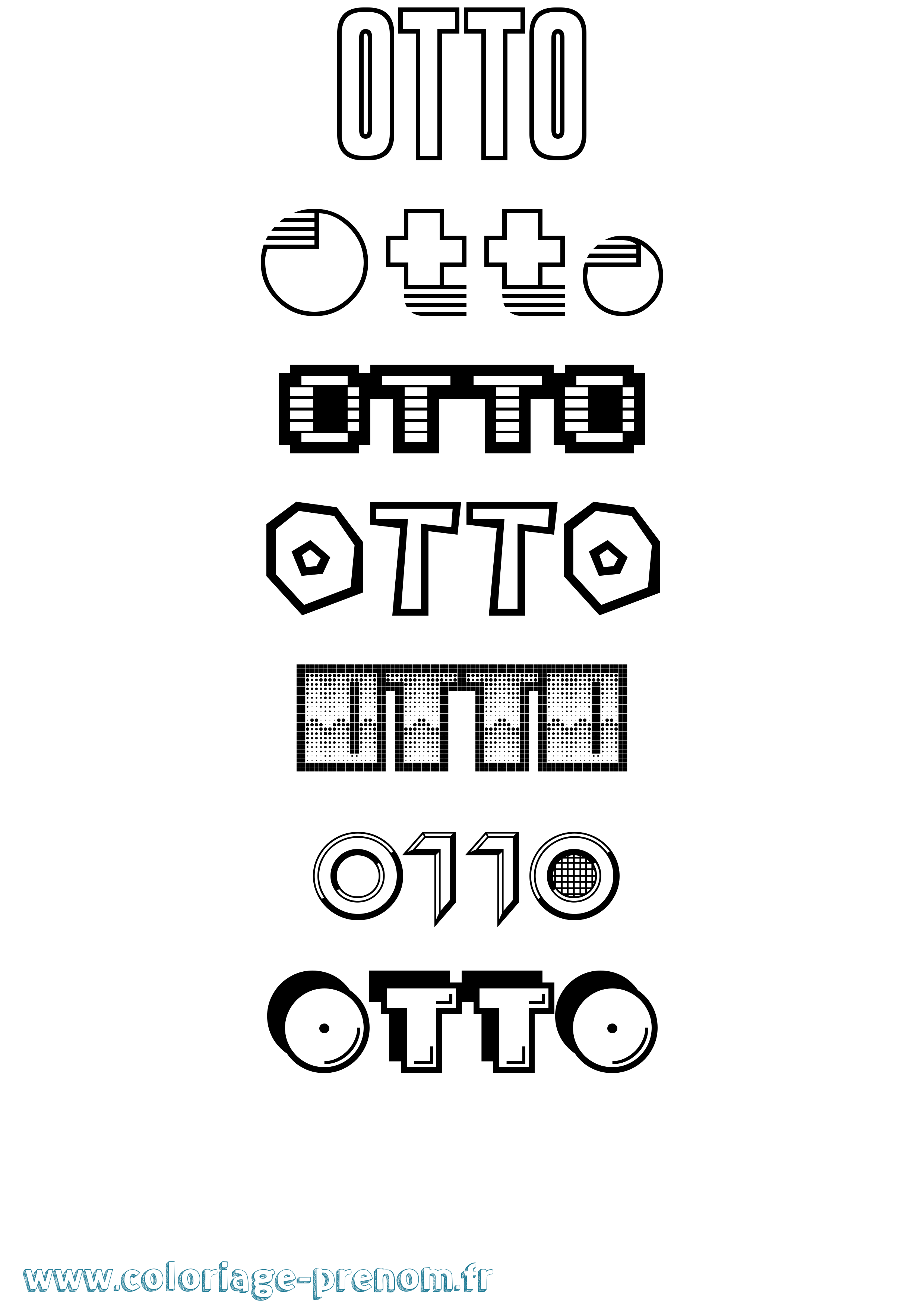 Coloriage prénom Otto