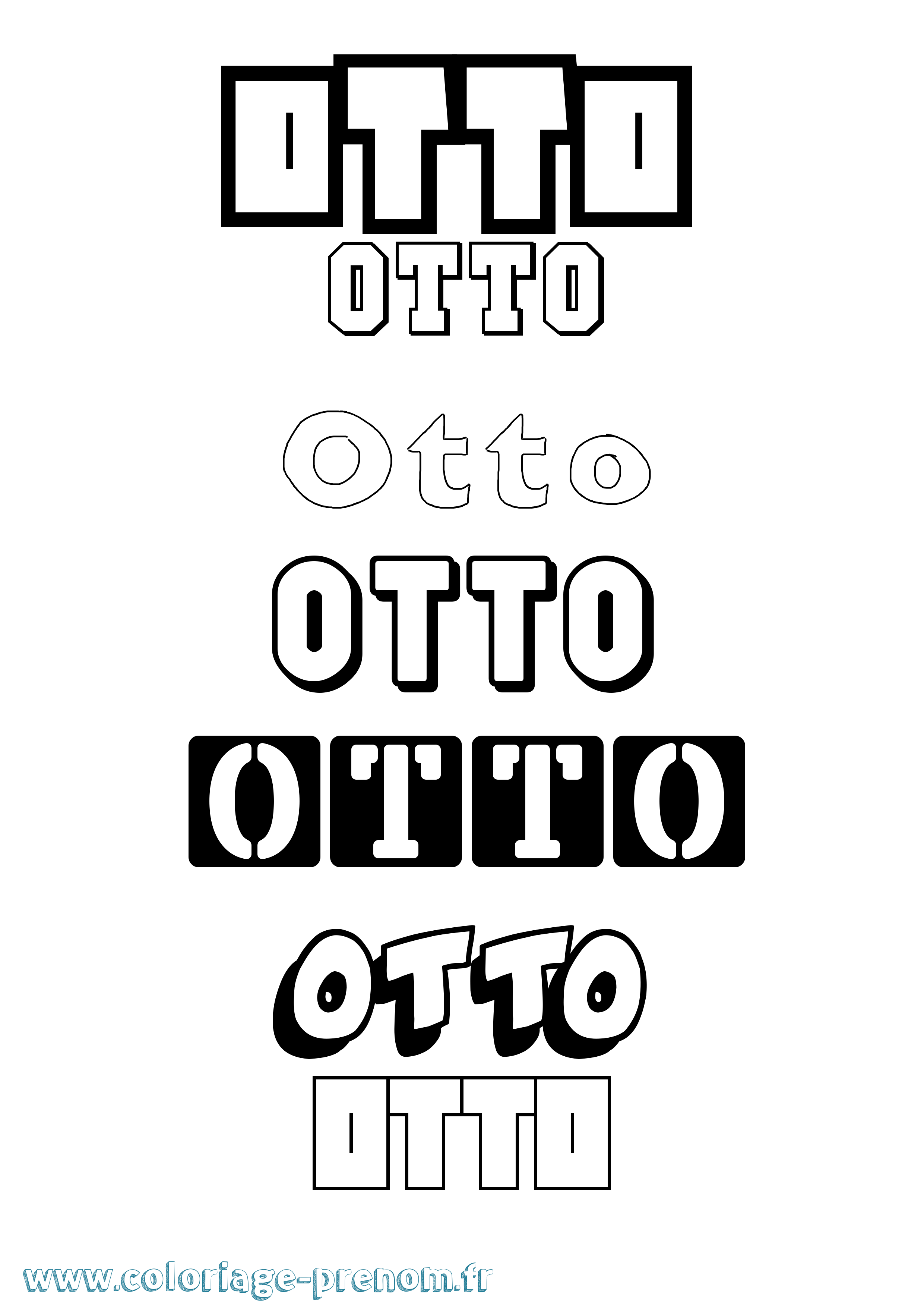 Coloriage prénom Otto