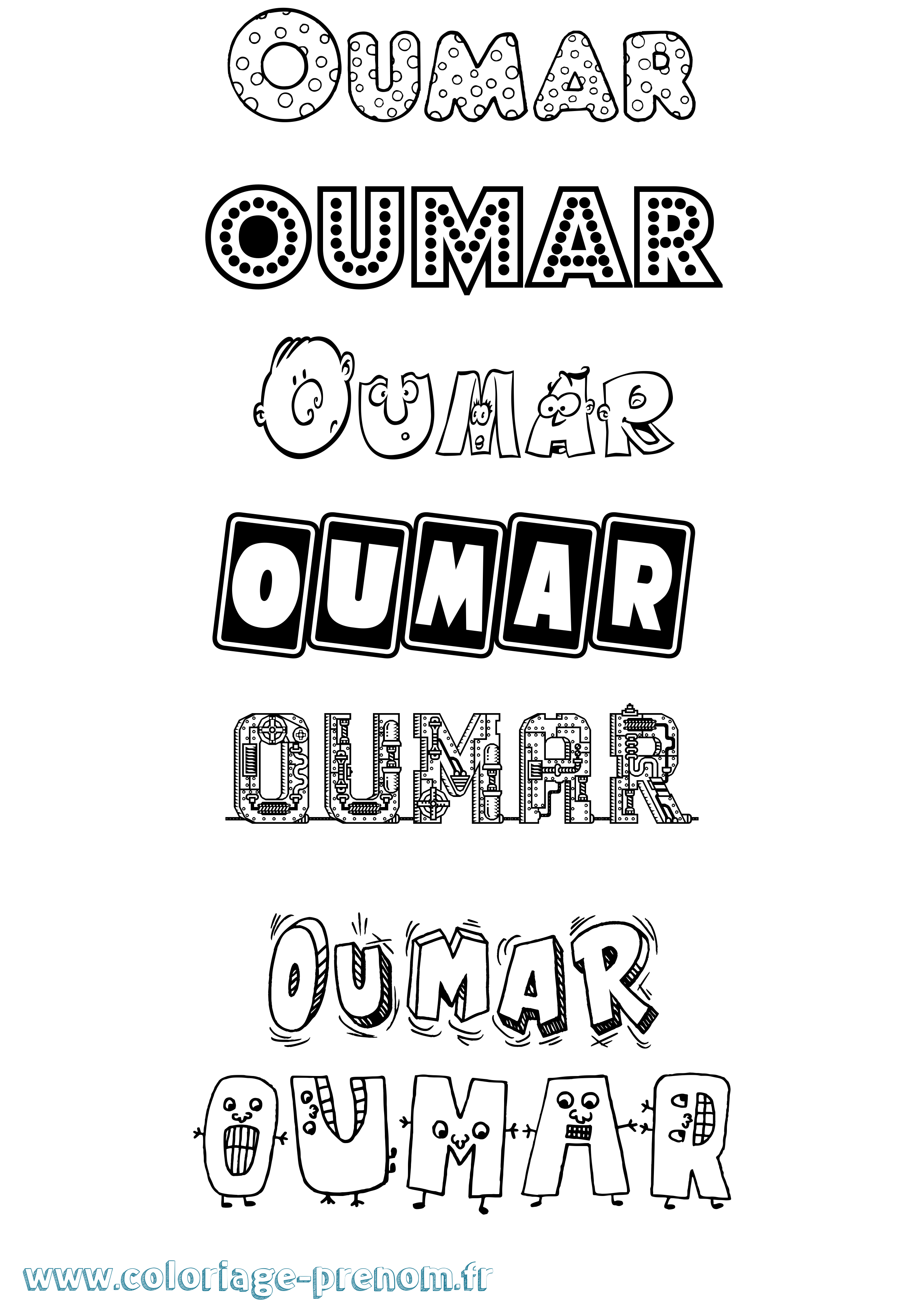 Coloriage prénom Oumar