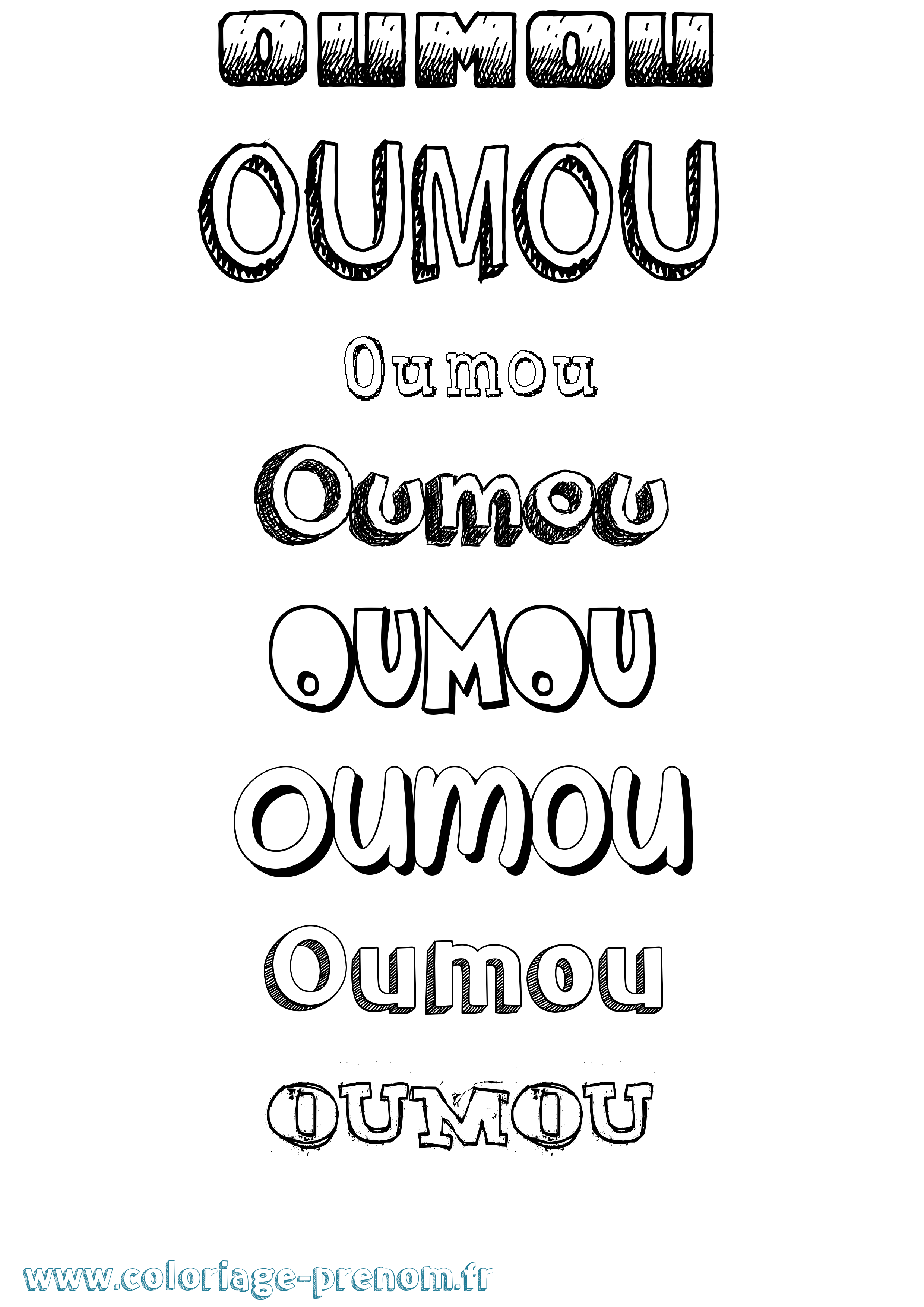Coloriage prénom Oumou