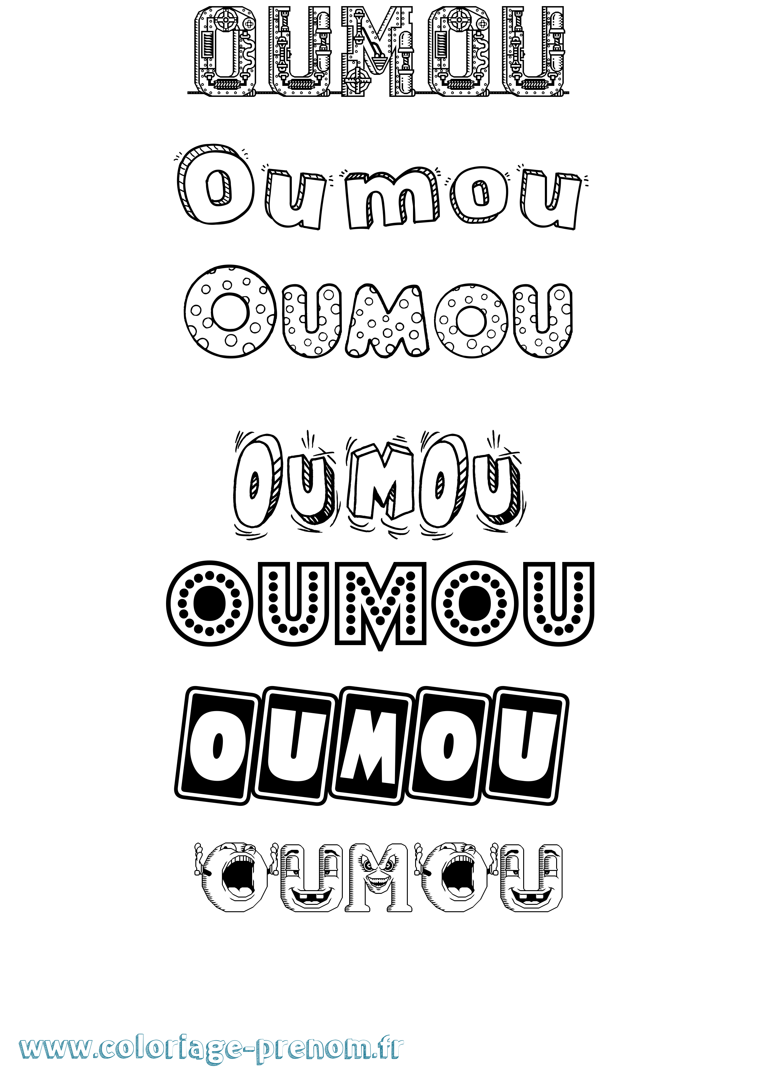 Coloriage prénom Oumou