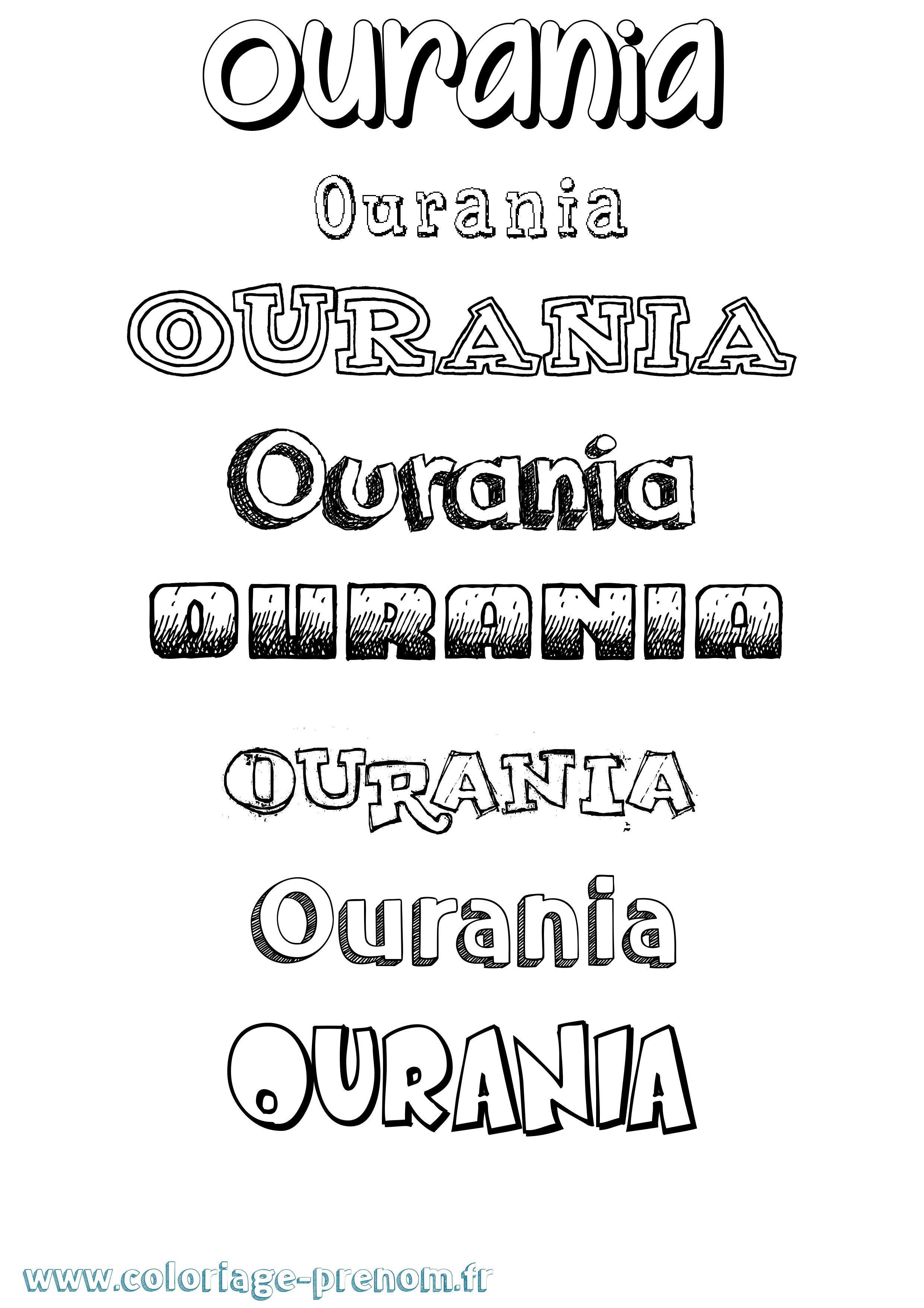 Coloriage prénom Ourania Dessiné