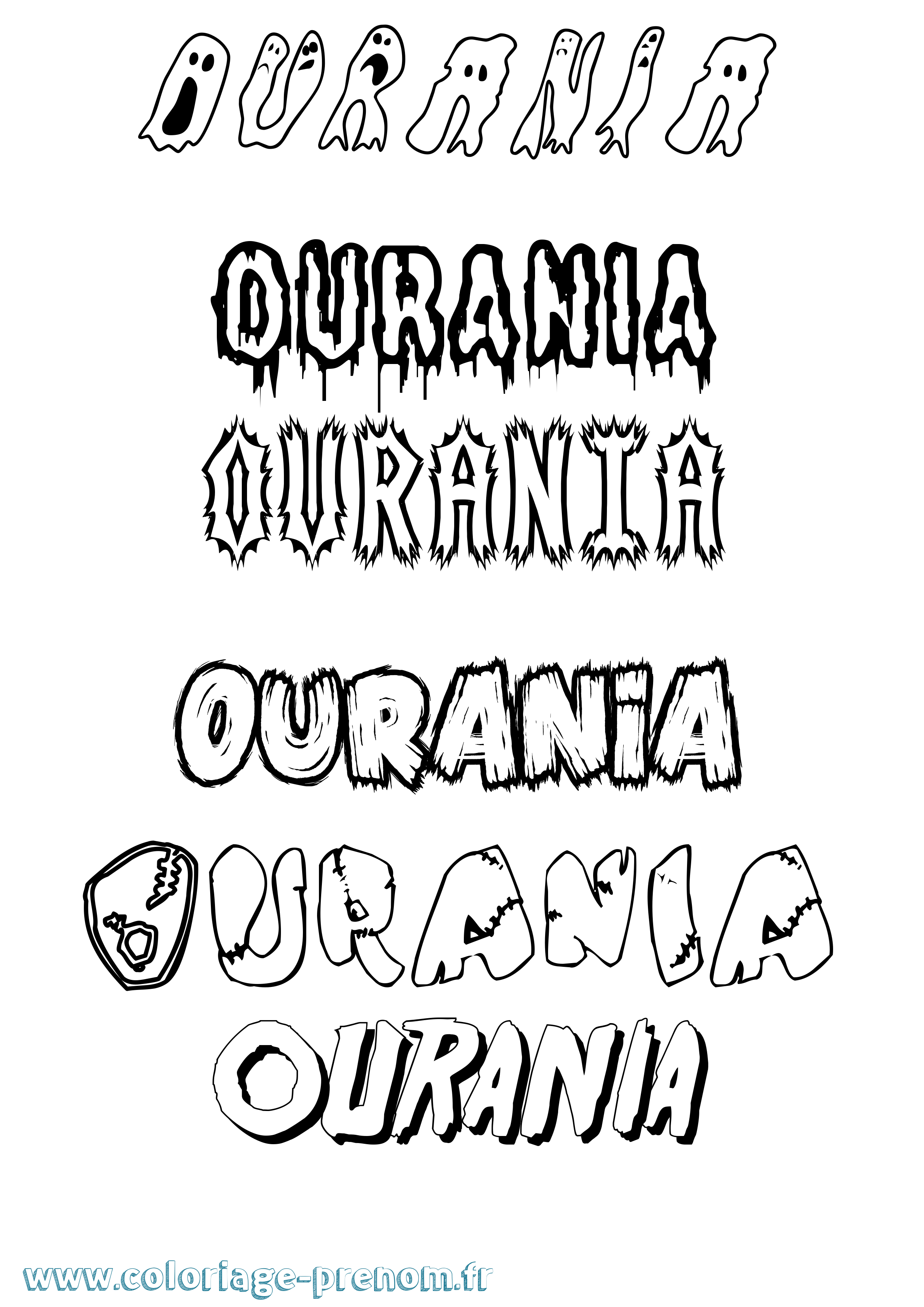 Coloriage prénom Ourania Frisson