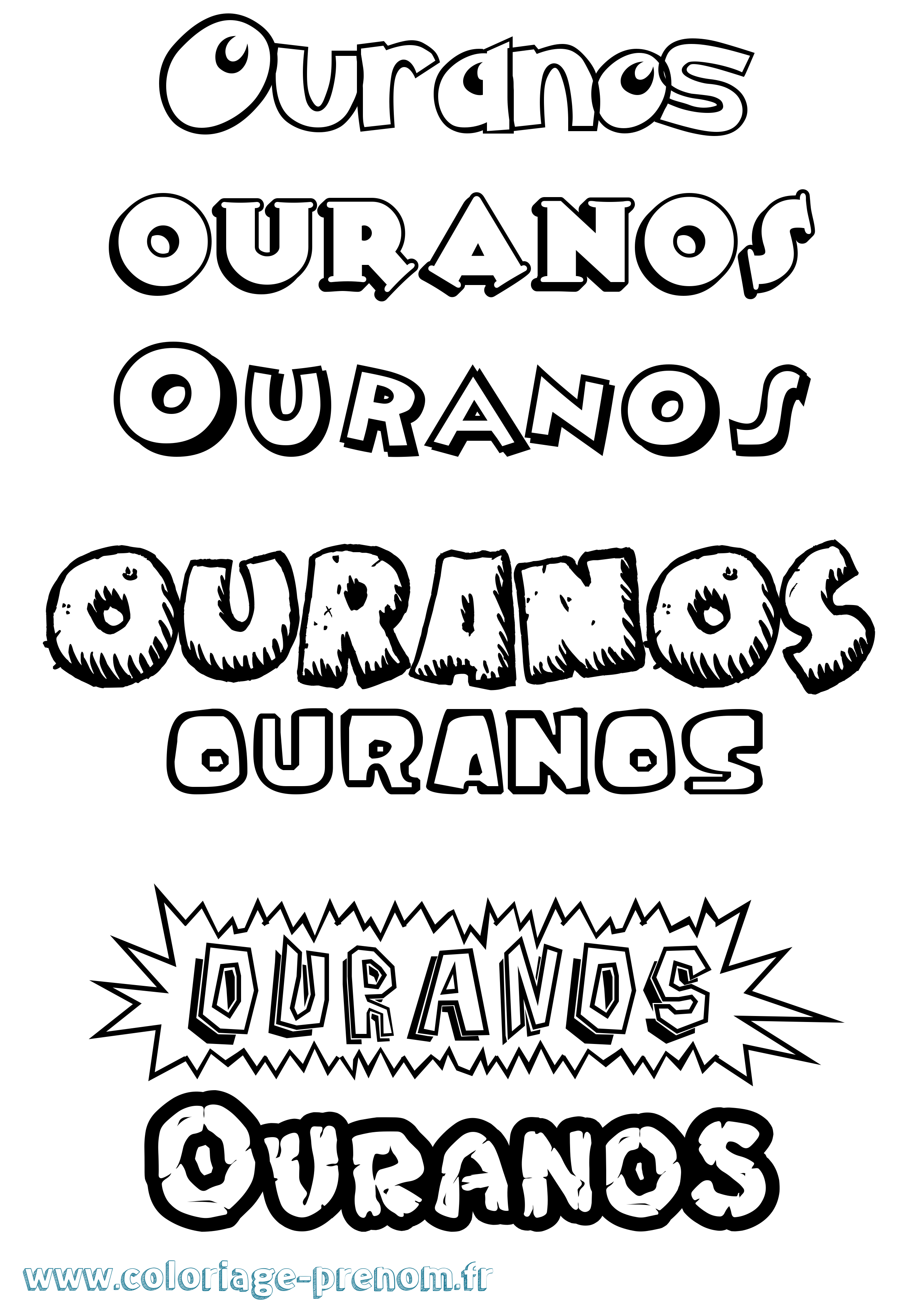 Coloriage prénom Ouranos Dessin Animé