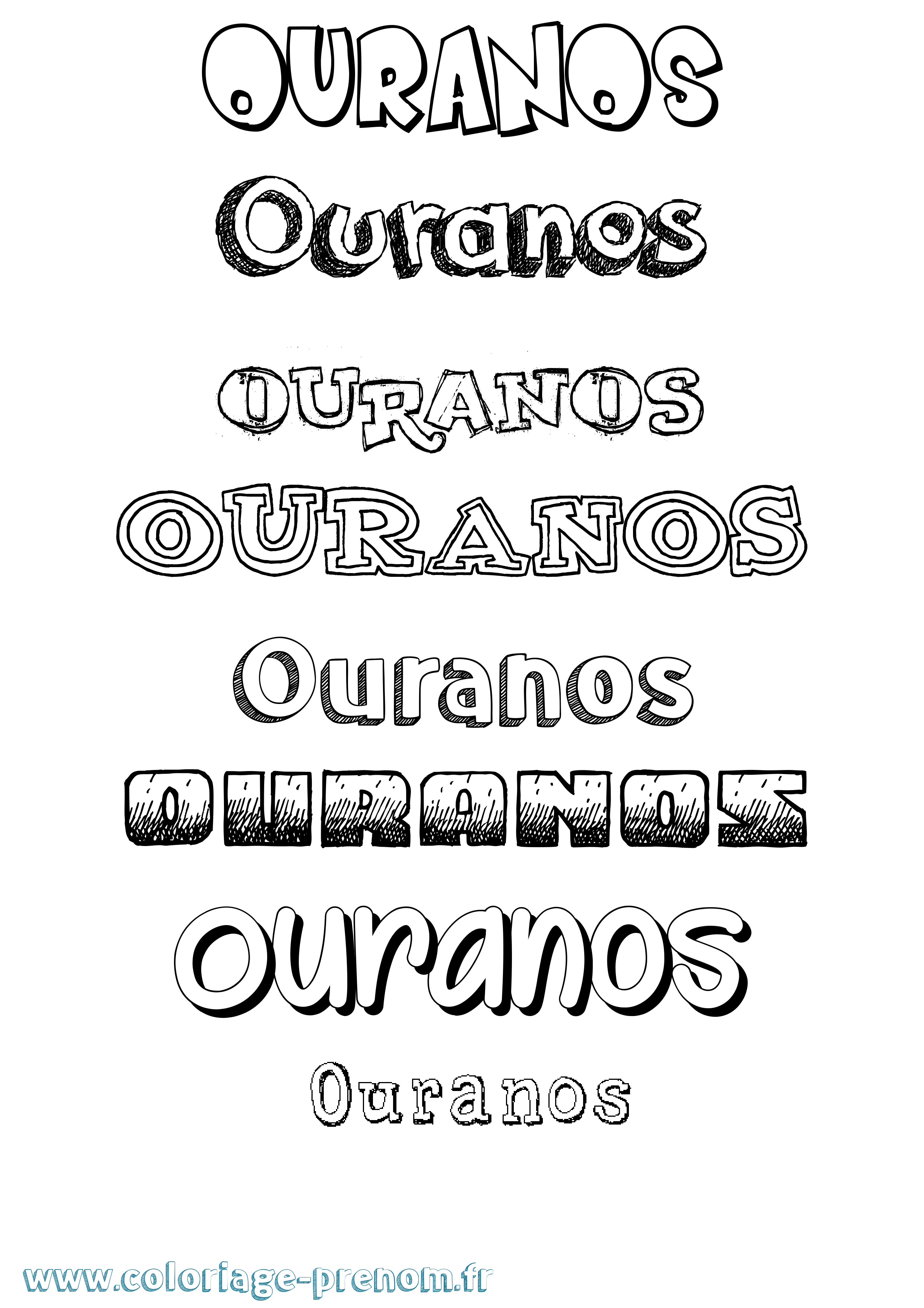 Coloriage prénom Ouranos Dessiné
