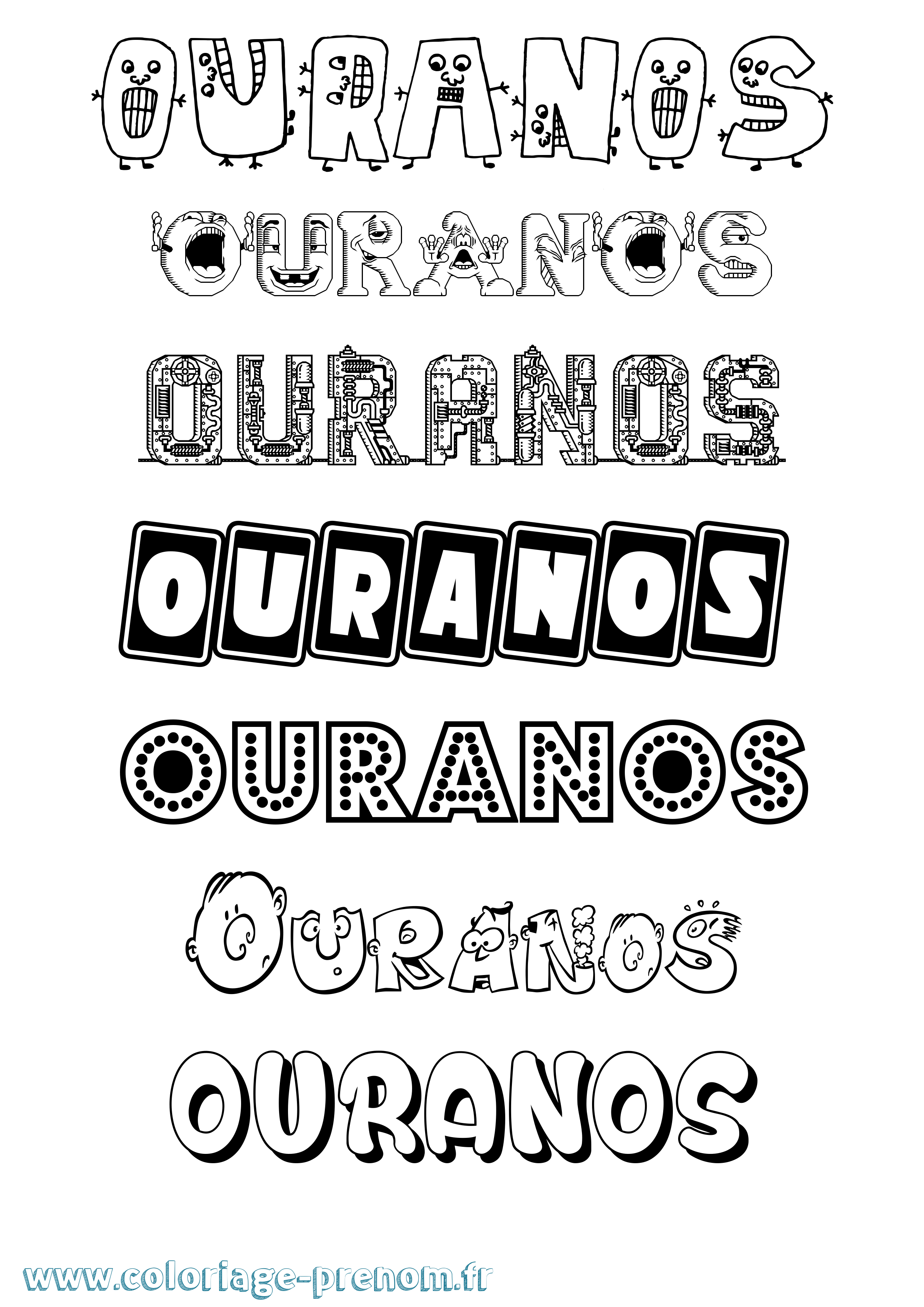 Coloriage Ouranos Fun Coloriage prénom Ouranos Fun