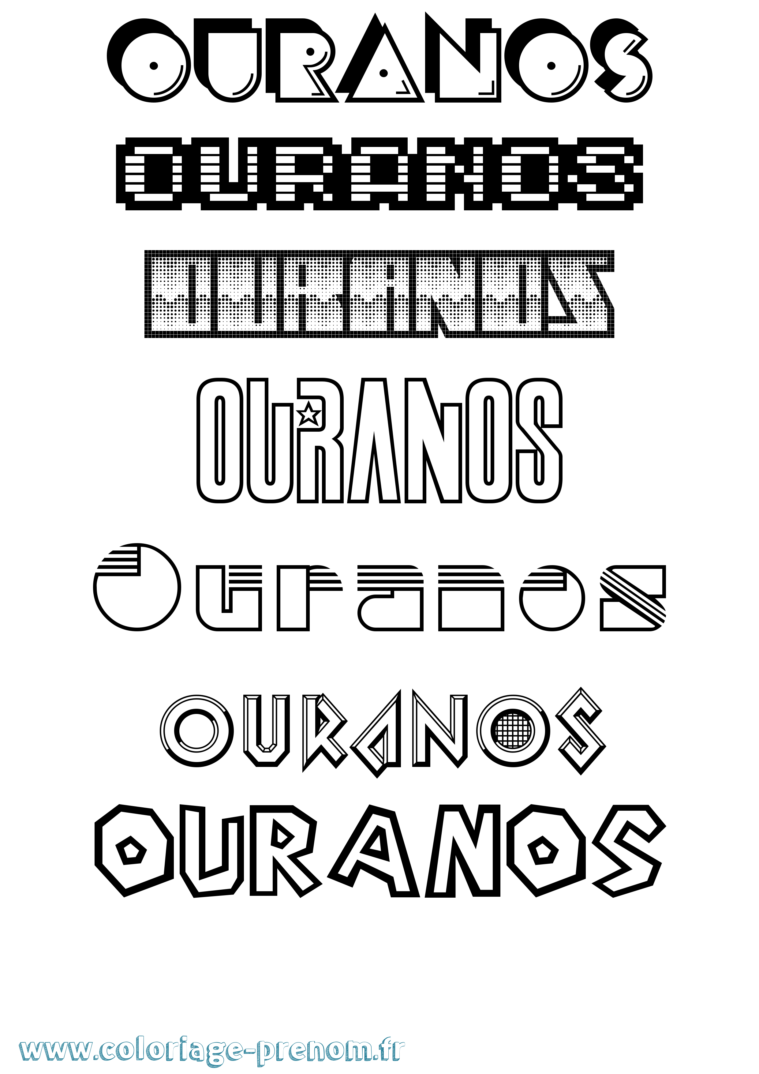 Coloriage prénom Ouranos Jeux Vidéos
