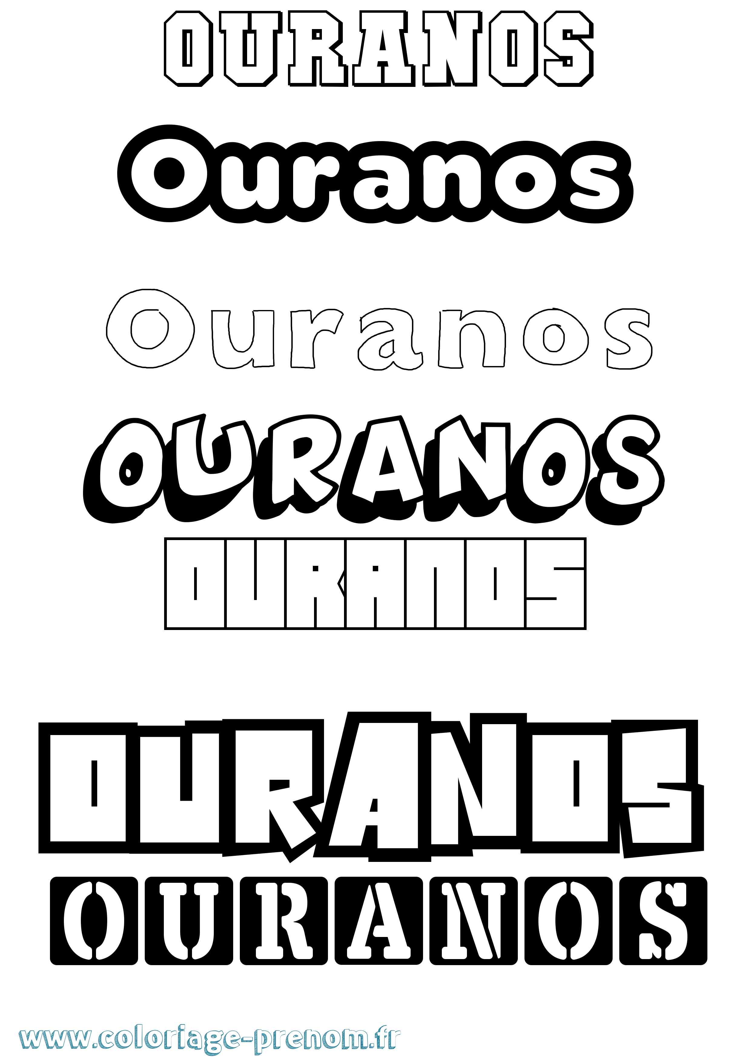 Coloriage prénom Ouranos Simple