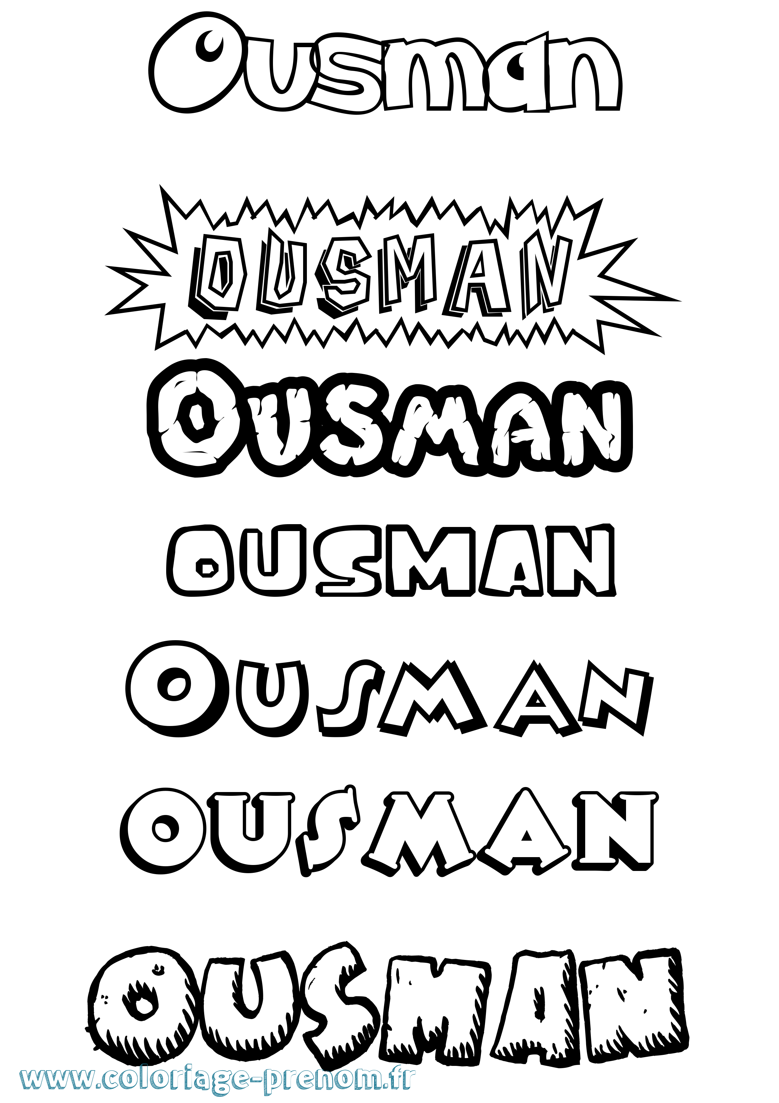 Coloriage prénom Ousman Dessin Animé