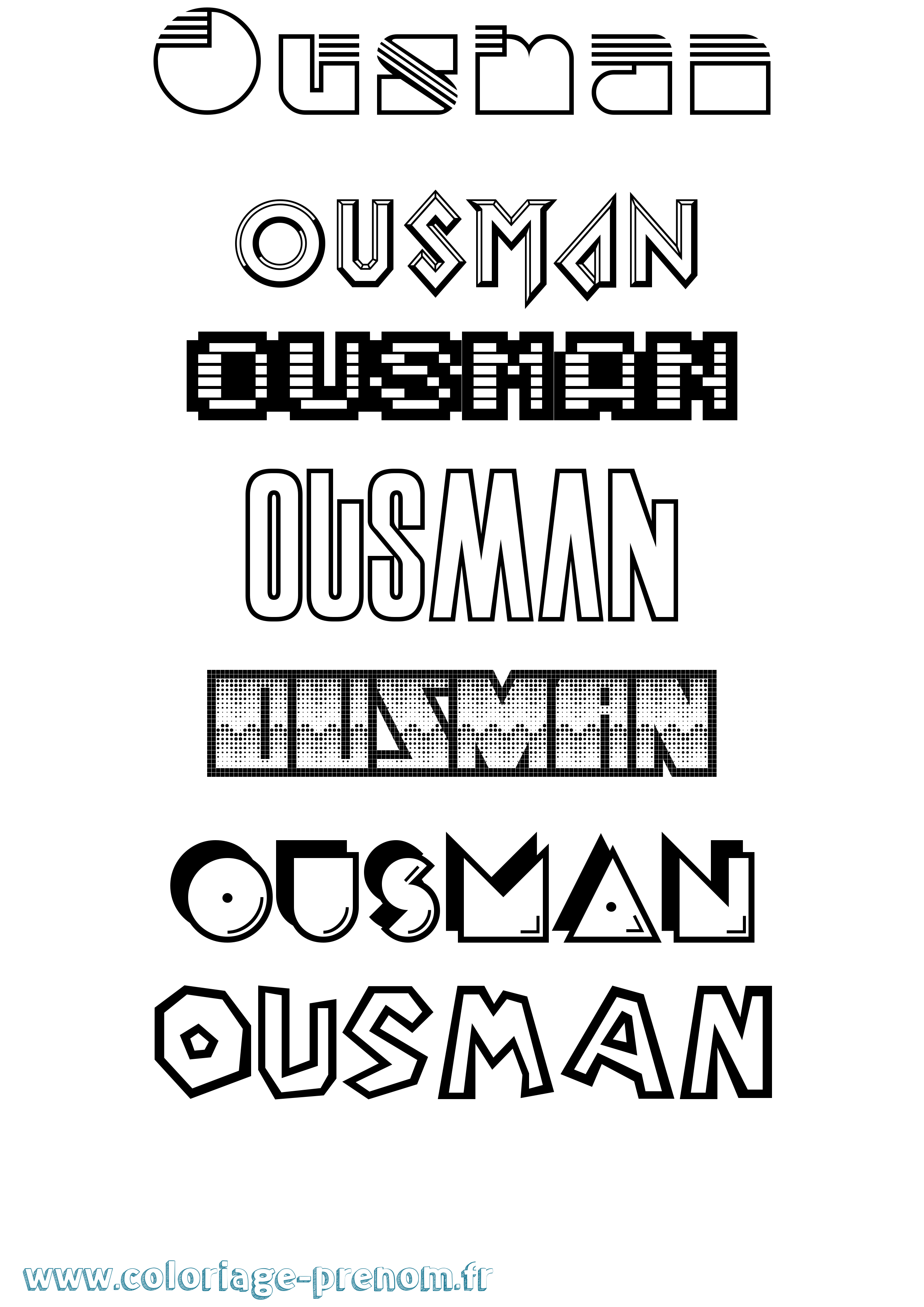 Coloriage prénom Ousman Jeux Vidéos
