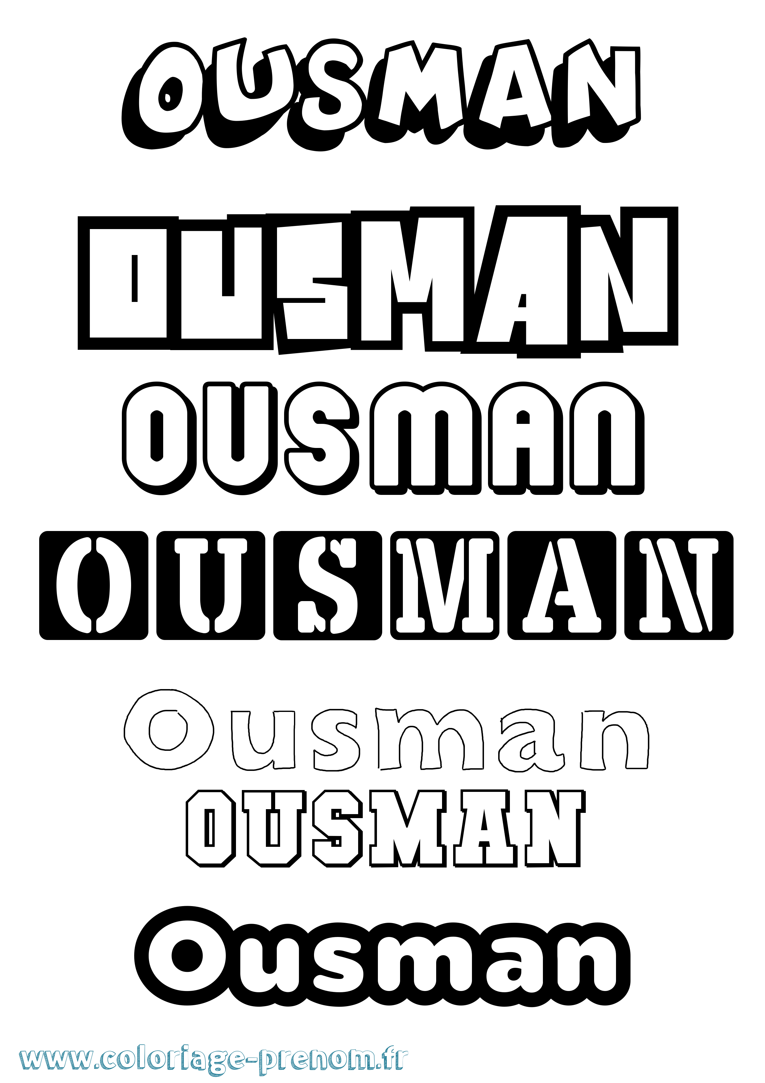 Coloriage prénom Ousman Simple