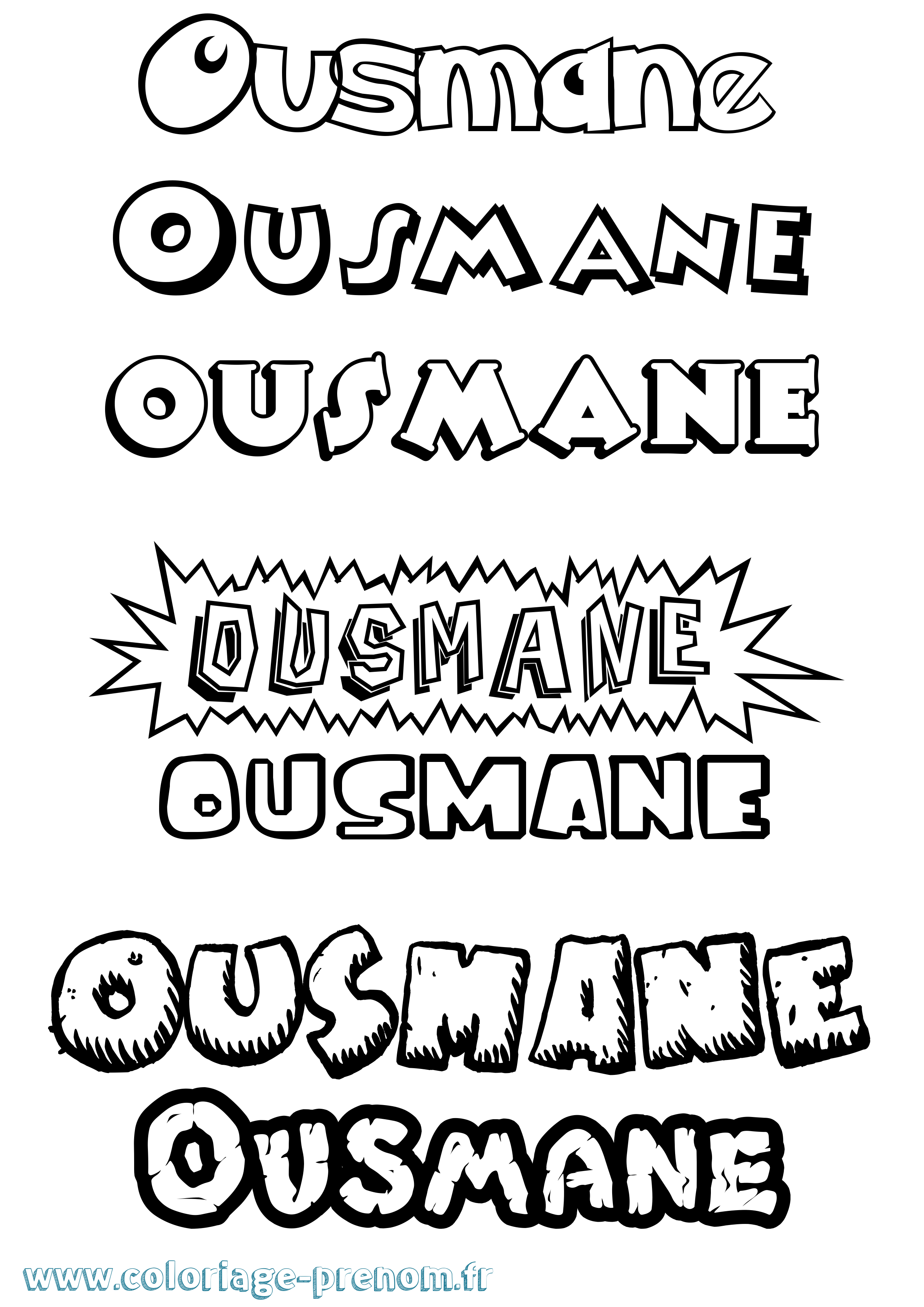 Coloriage prénom Ousmane Dessin Animé
