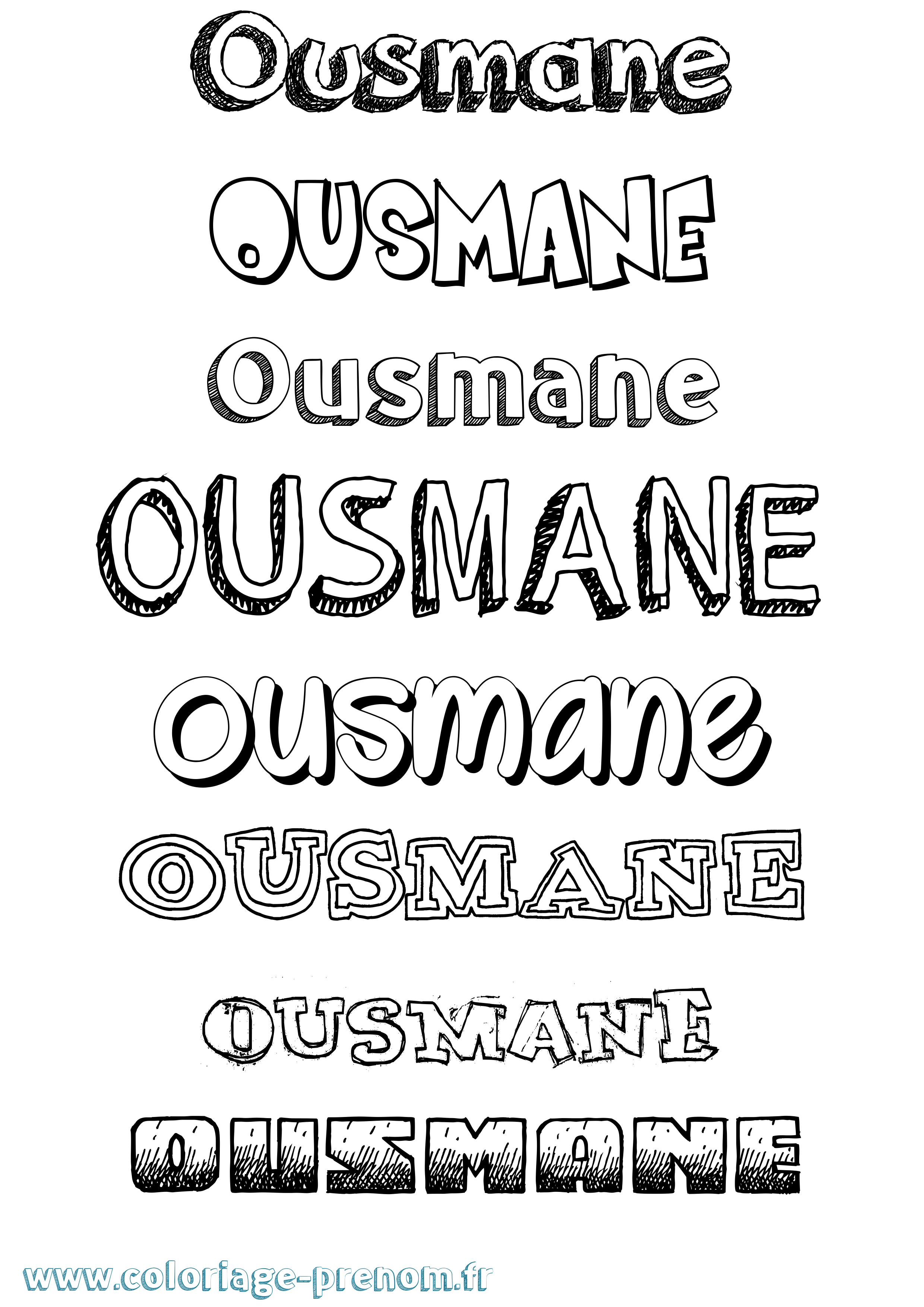 Coloriage prénom Ousmane Dessiné