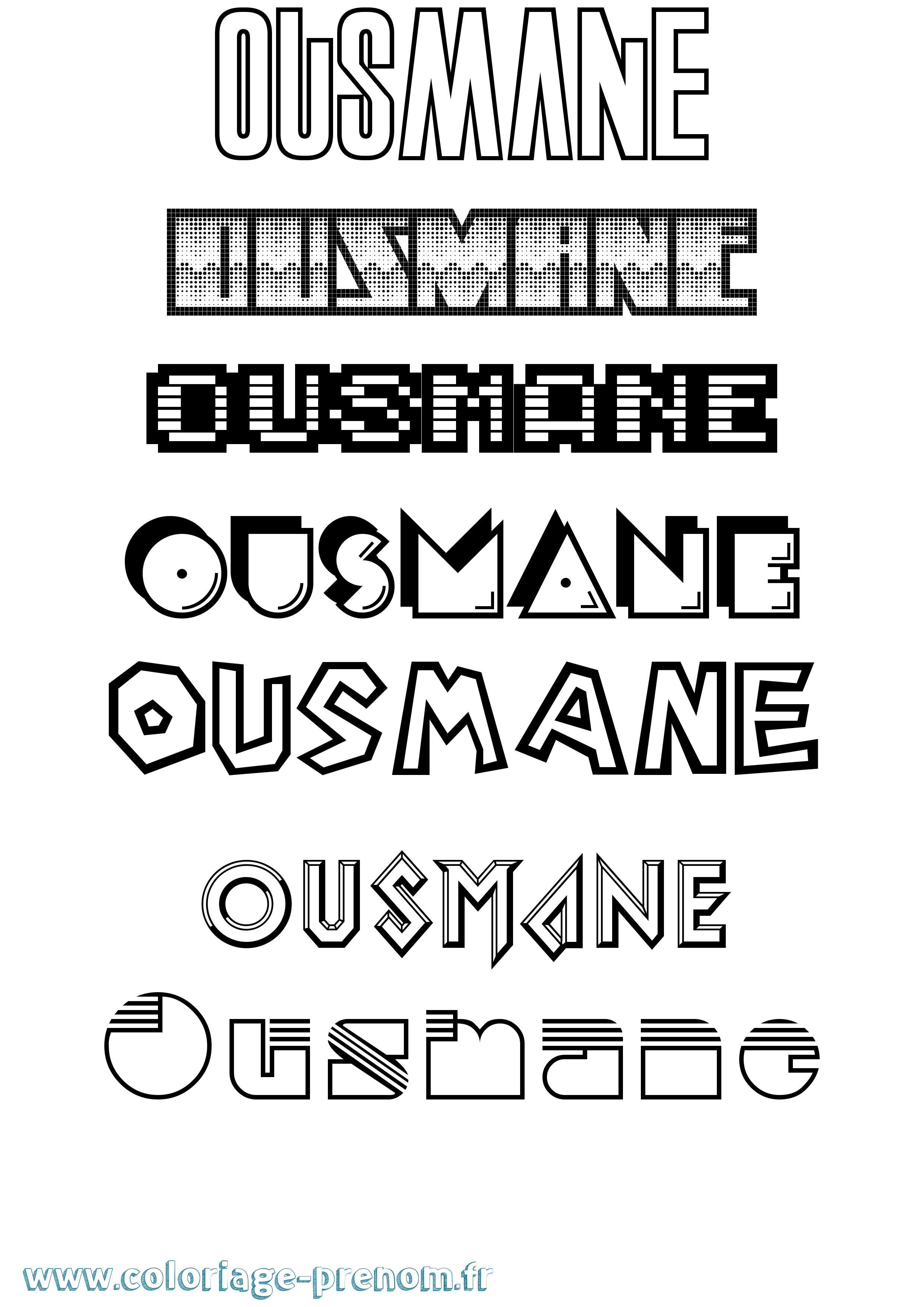 Coloriage prénom Ousmane Jeux Vidéos