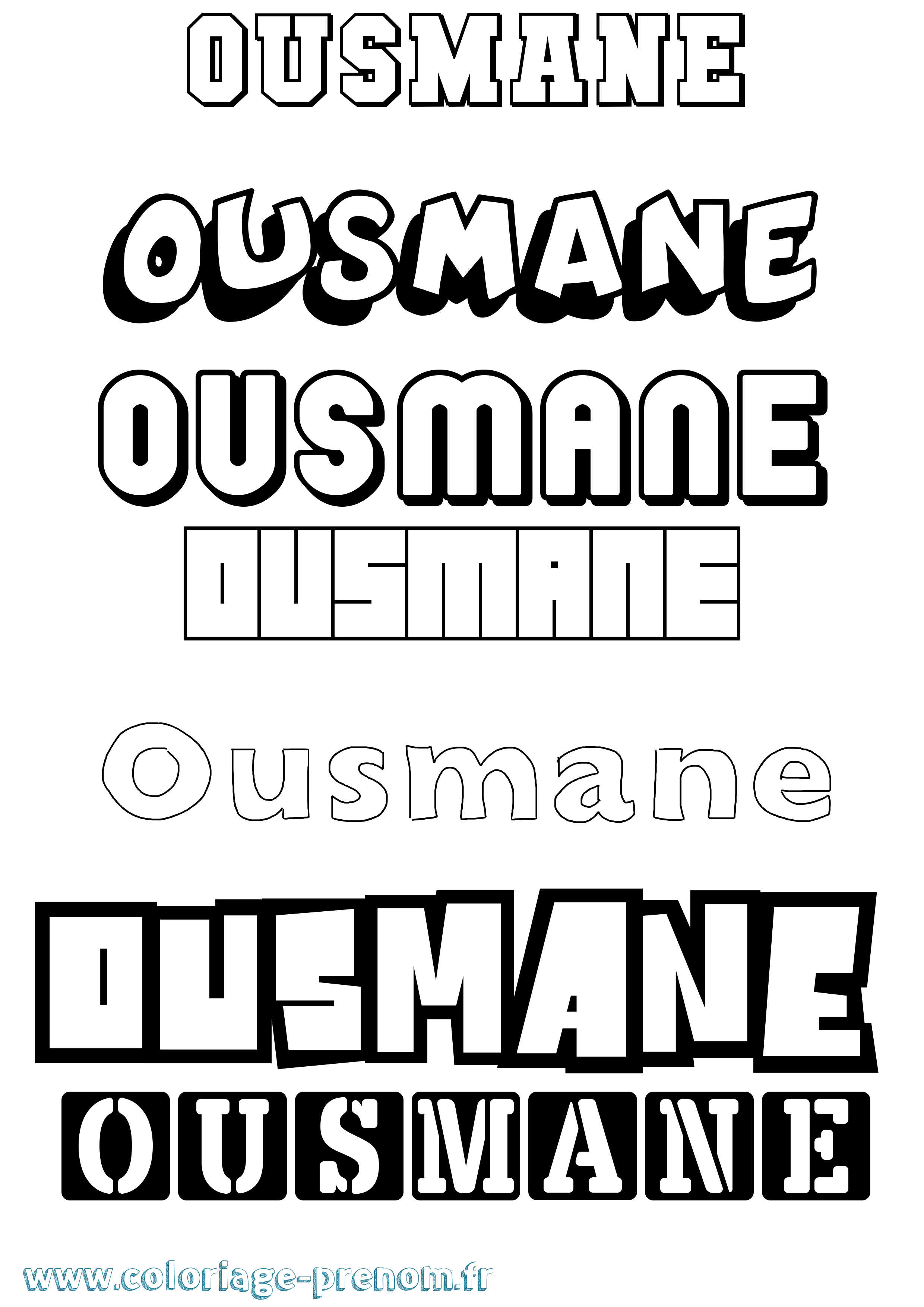 Coloriage prénom Ousmane Simple