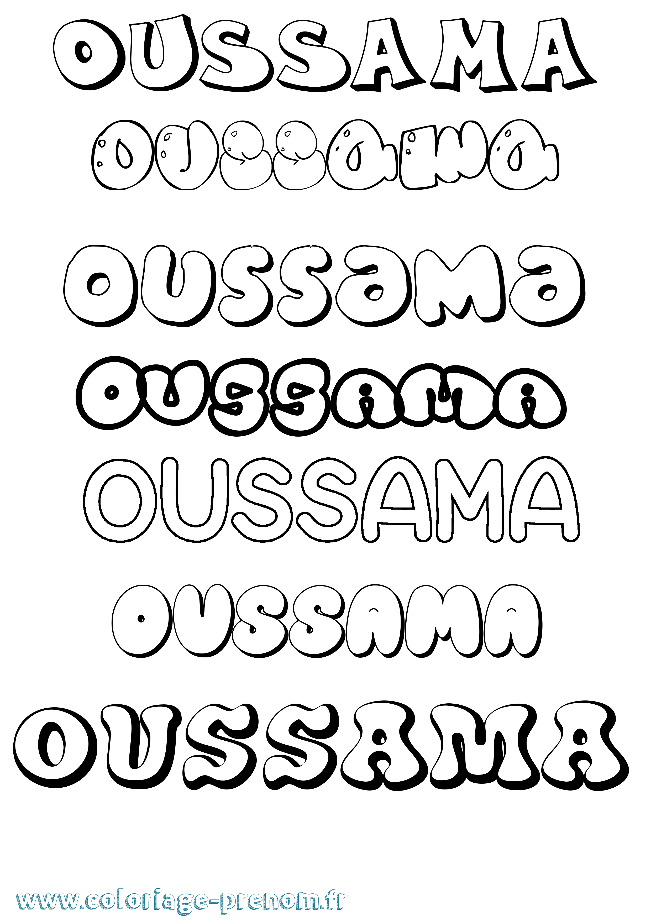 Coloriage Oussama Coloriage prénom Oussama