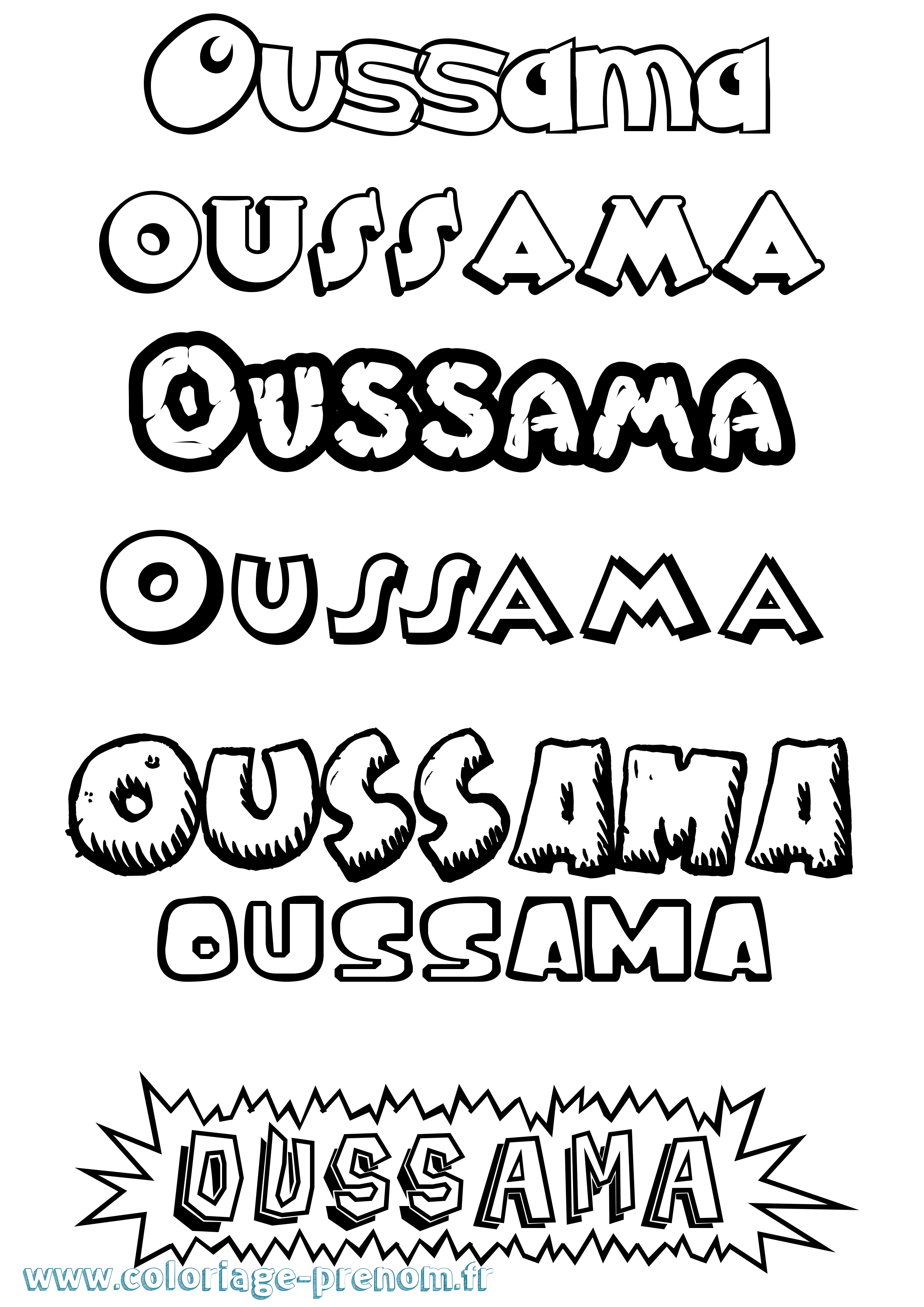 Coloriage Oussama Coloriage prénom Oussama