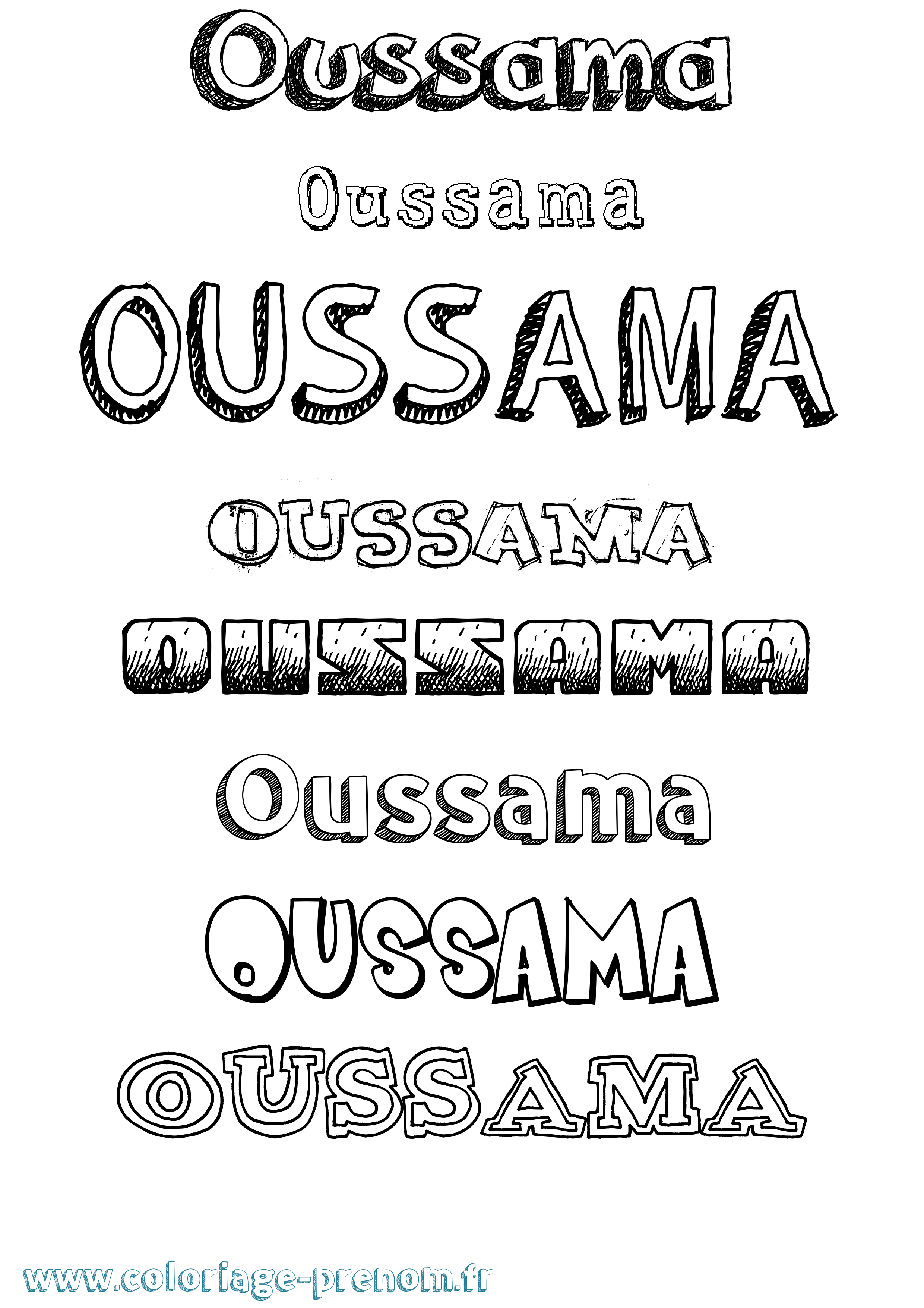 Coloriage Oussama Coloriage prénom Oussama