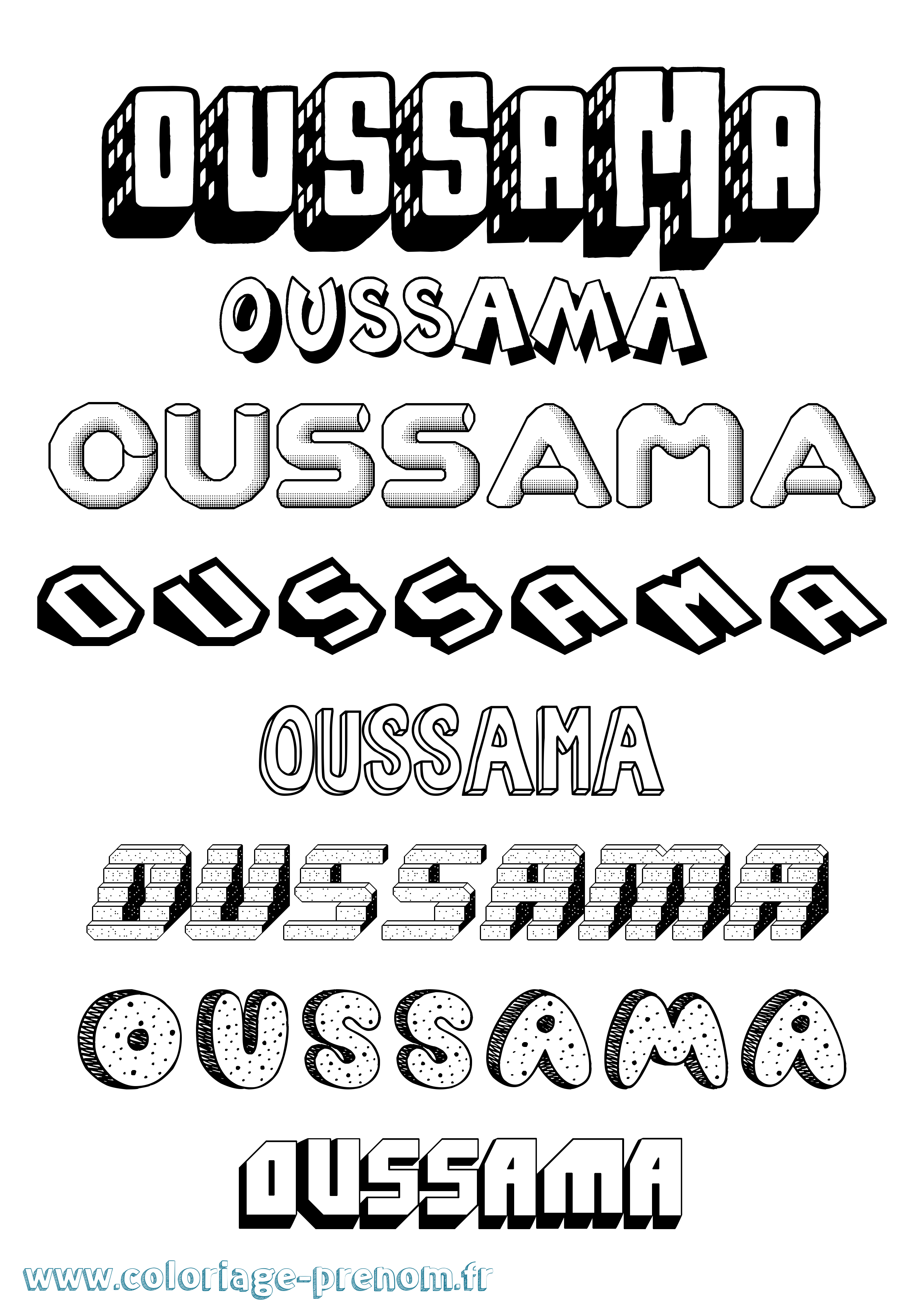 Coloriage prénom Oussama