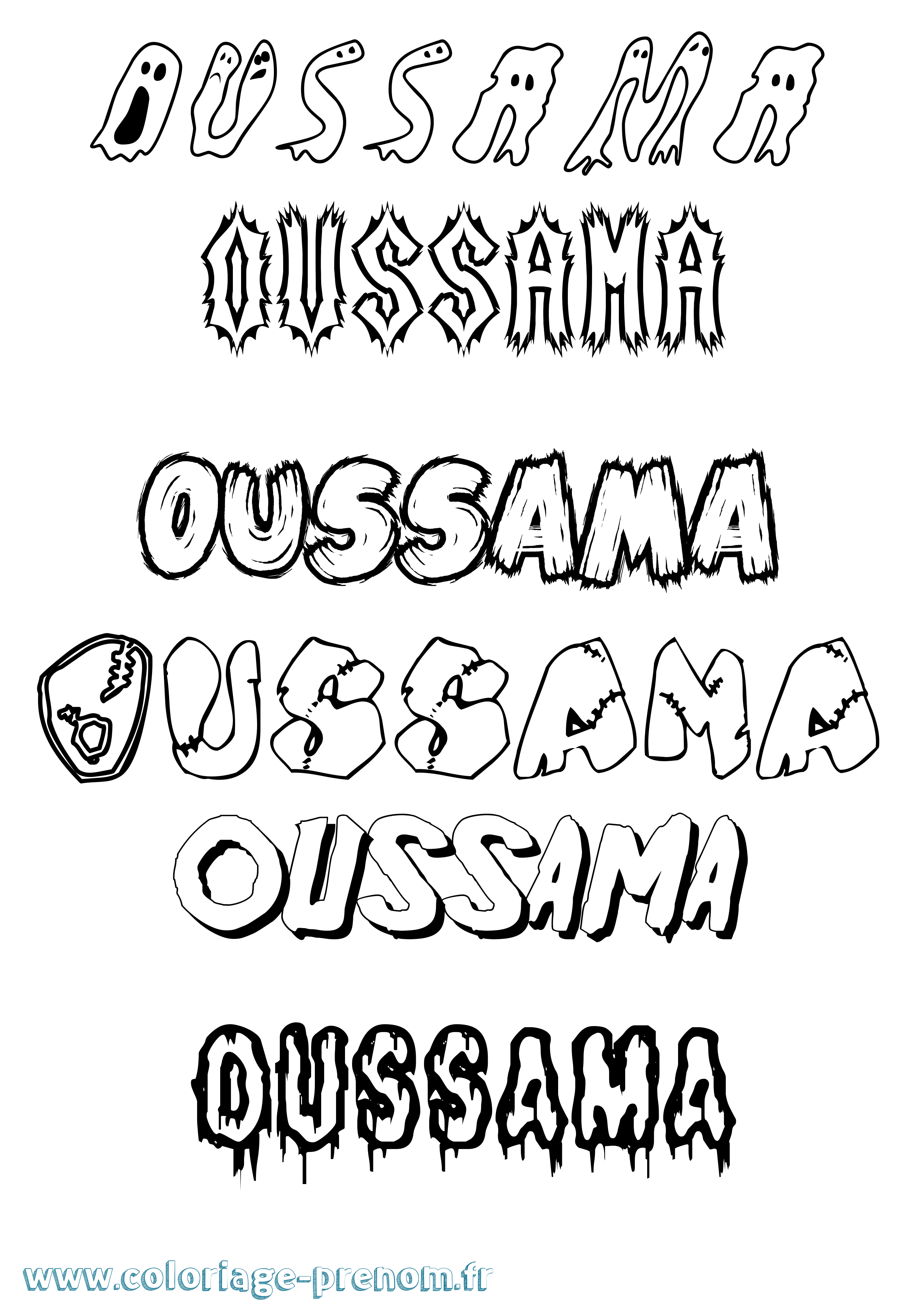Coloriage Oussama Coloriage prénom Oussama