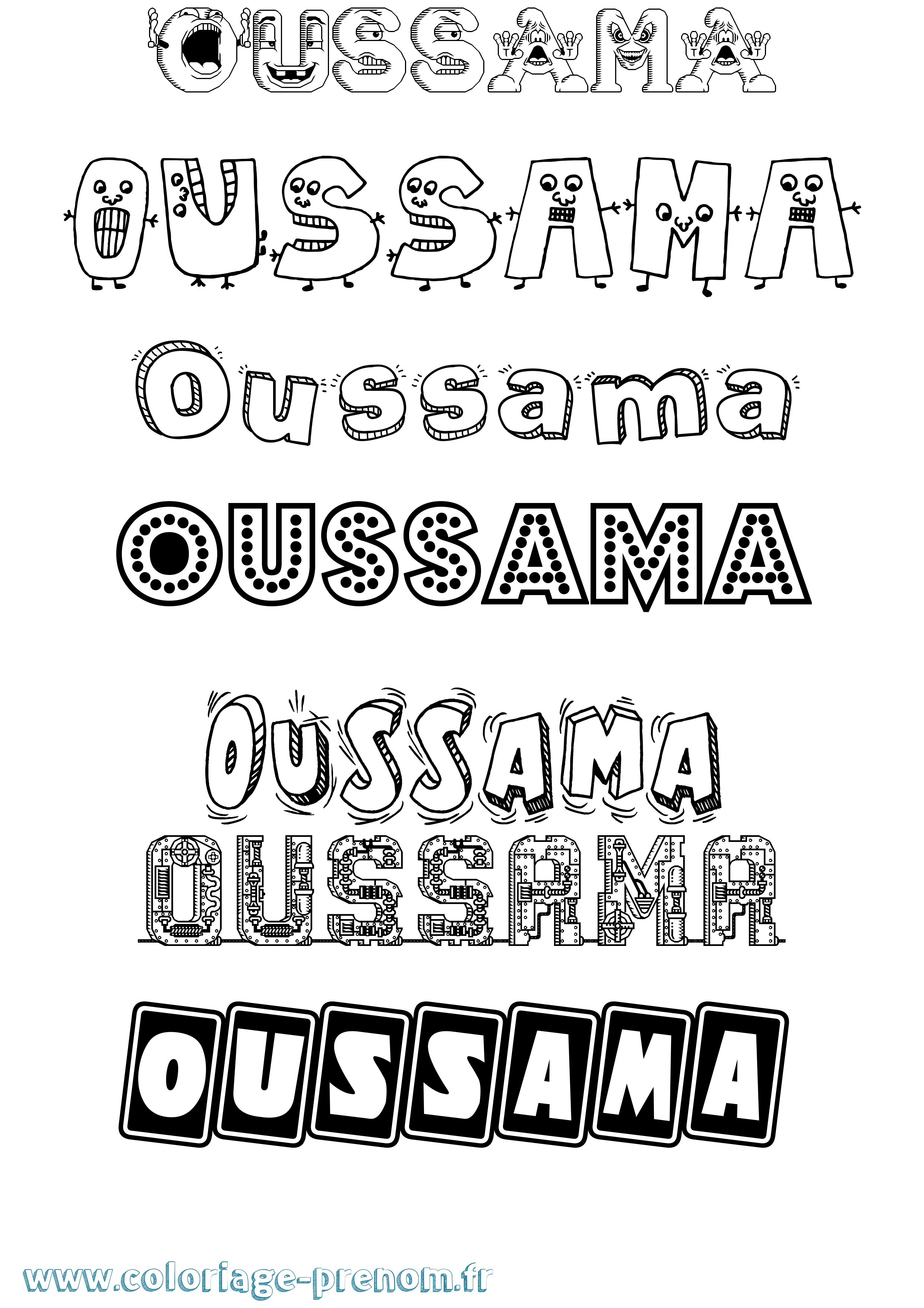 Coloriage Oussama Coloriage prénom Oussama