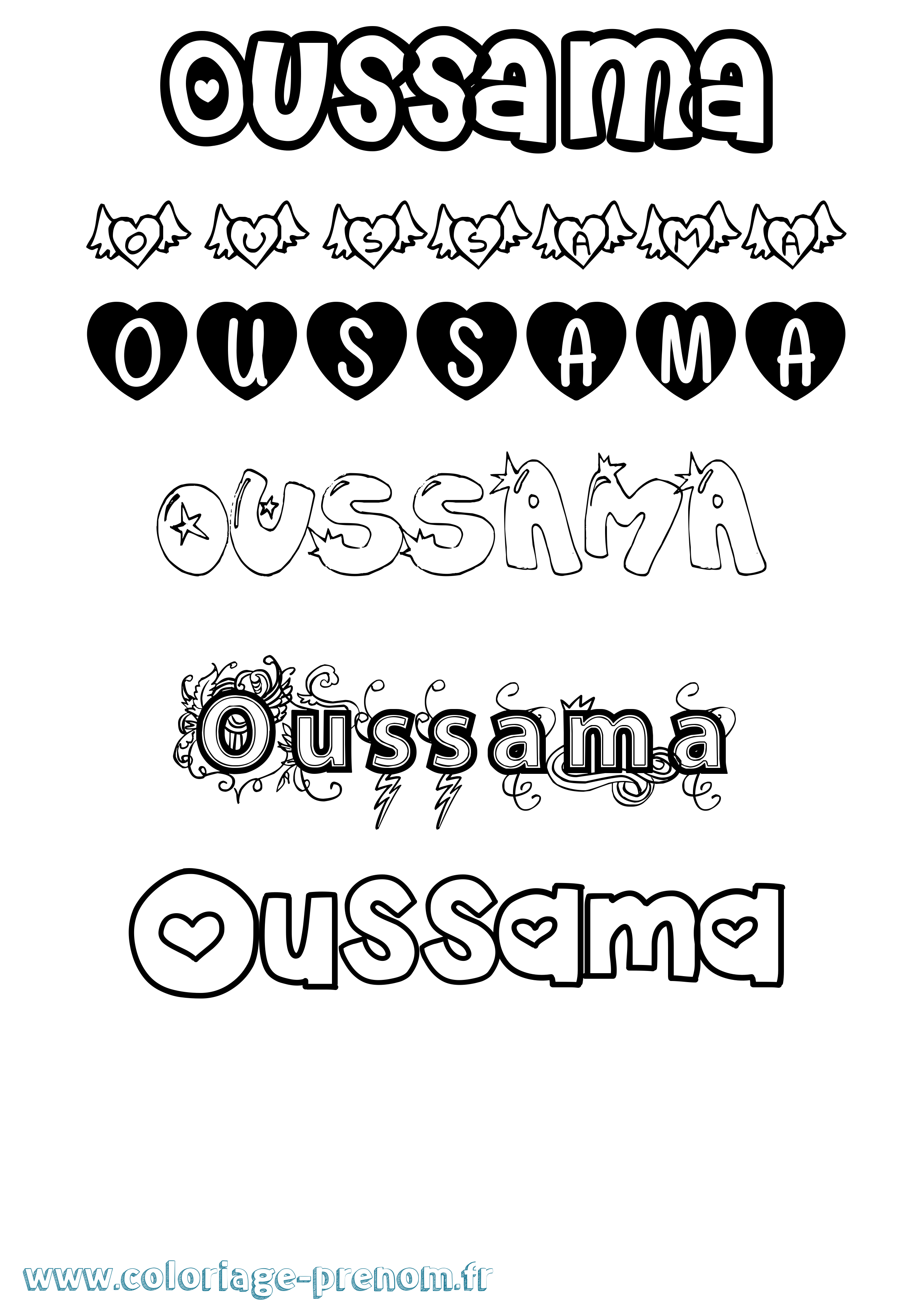 Coloriage Oussama Coloriage prénom Oussama