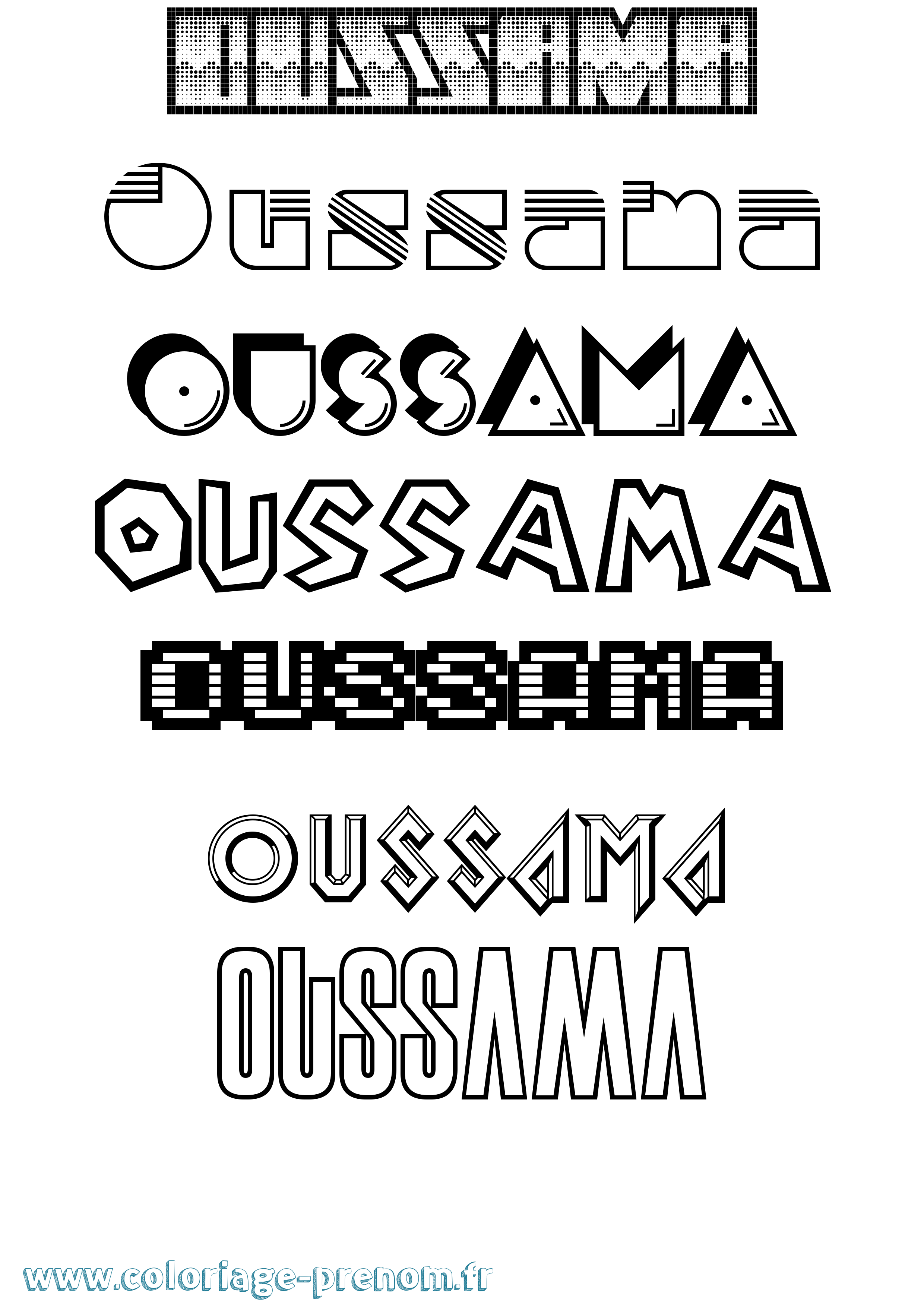 Coloriage Oussama Coloriage prénom Oussama