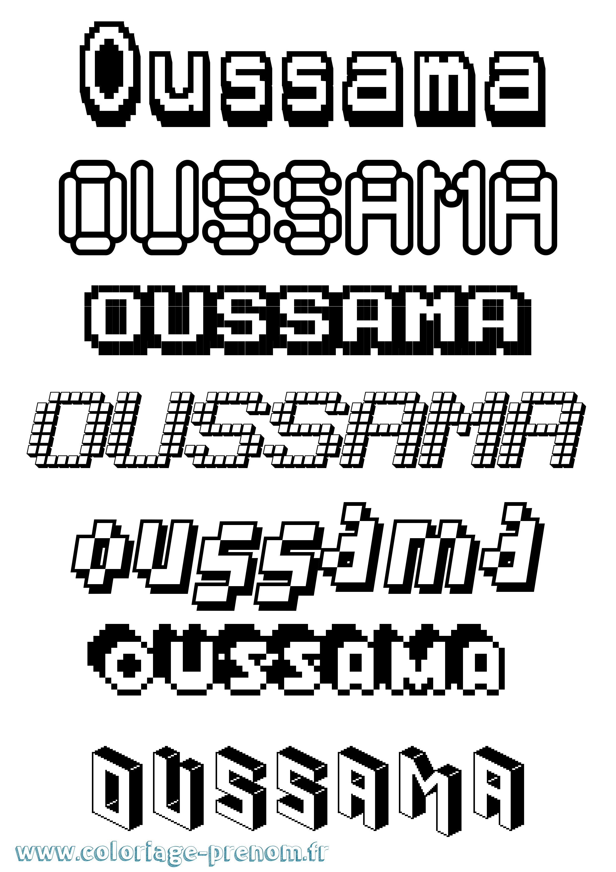 Coloriage Oussama Coloriage prénom Oussama