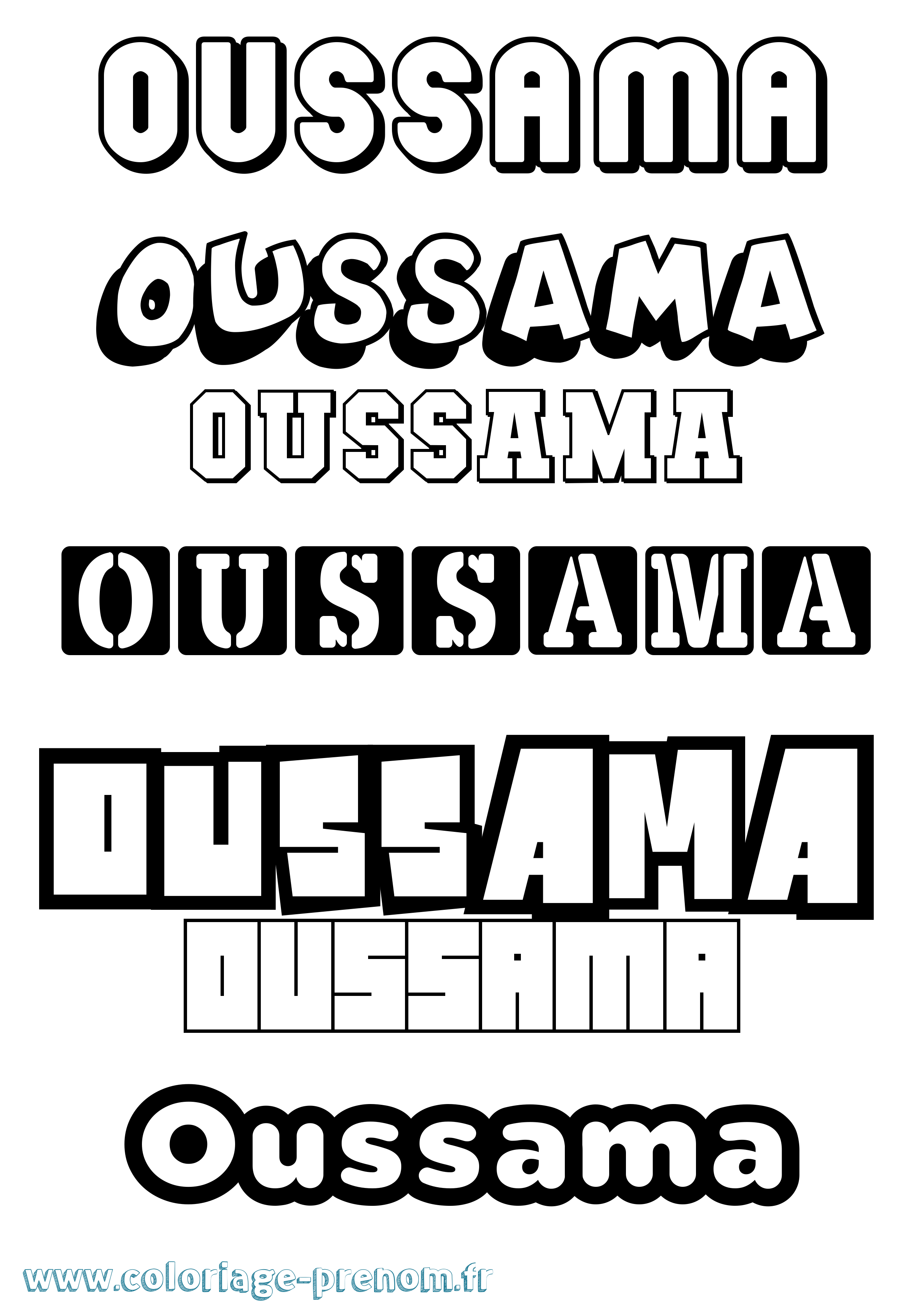 Coloriage prénom Oussama