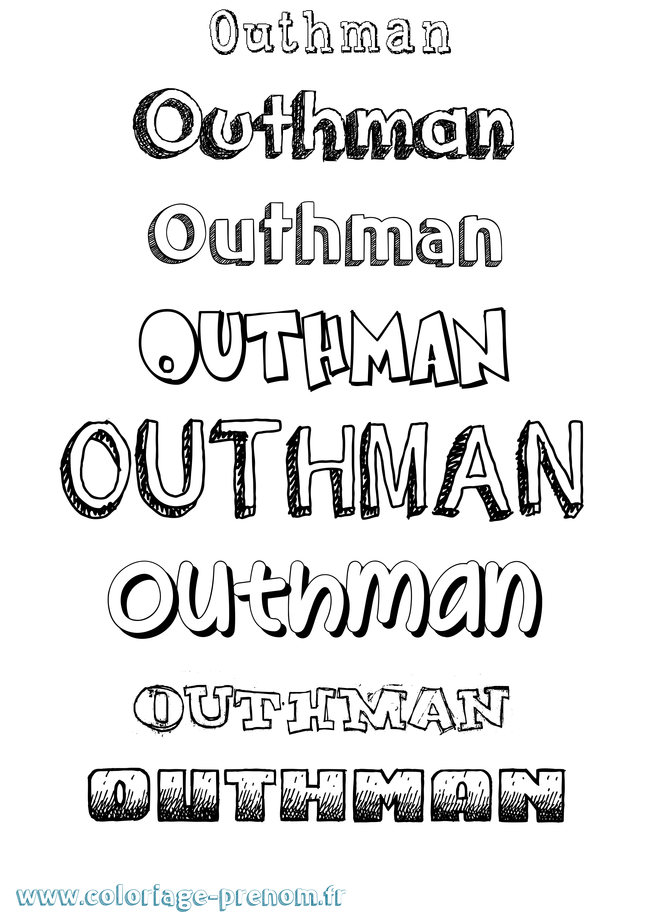 Coloriage prénom Outhman Dessiné